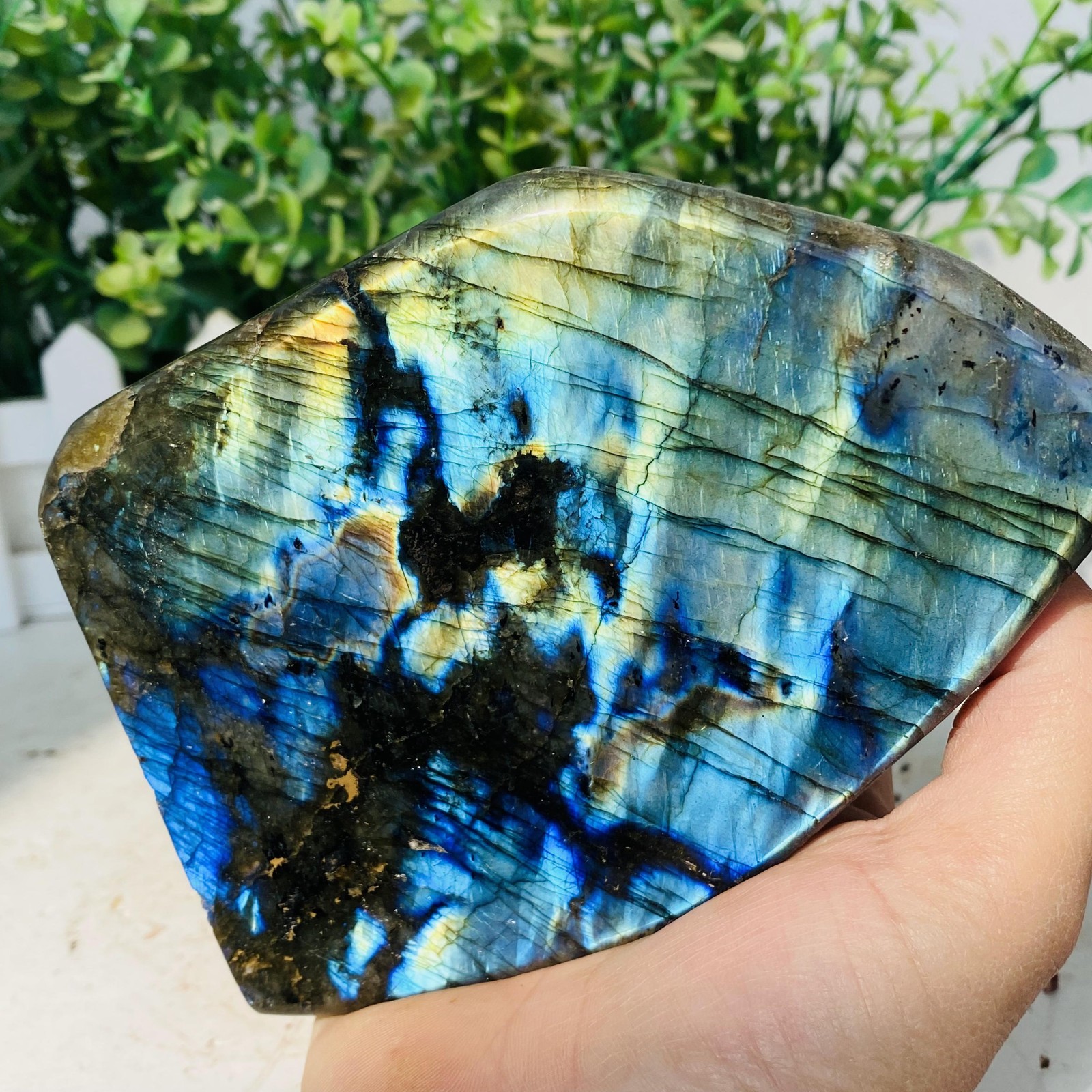 Natural Purple Labradorite Quartz Crystal Freeform Mineral Specimen 940g