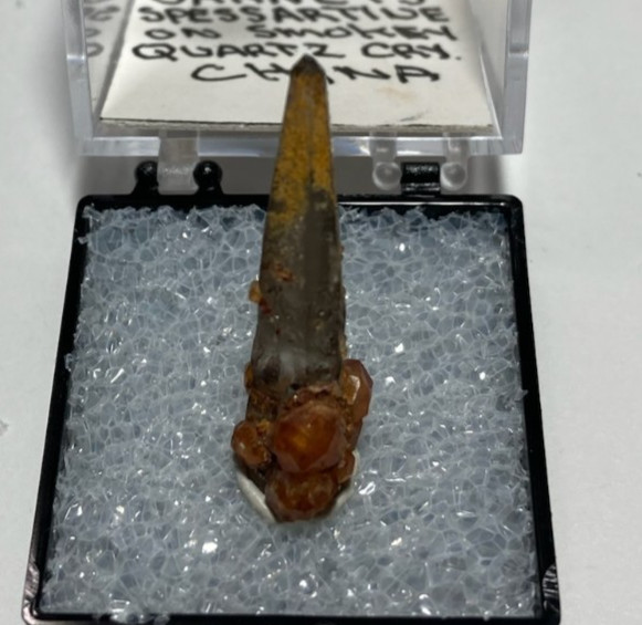 Spessartine Garnets on Smokey Quartz Thumbnail from China