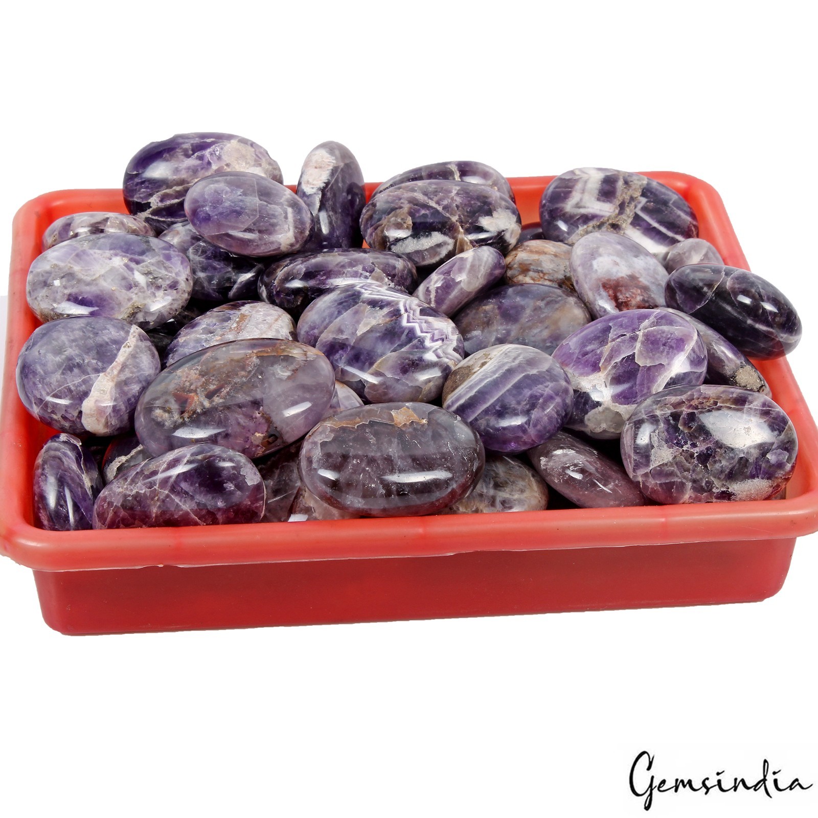 5 Kilo Natural Amethyst Palm Stone Wholesale Lot Polished Crystal Cabs Bulk Gems