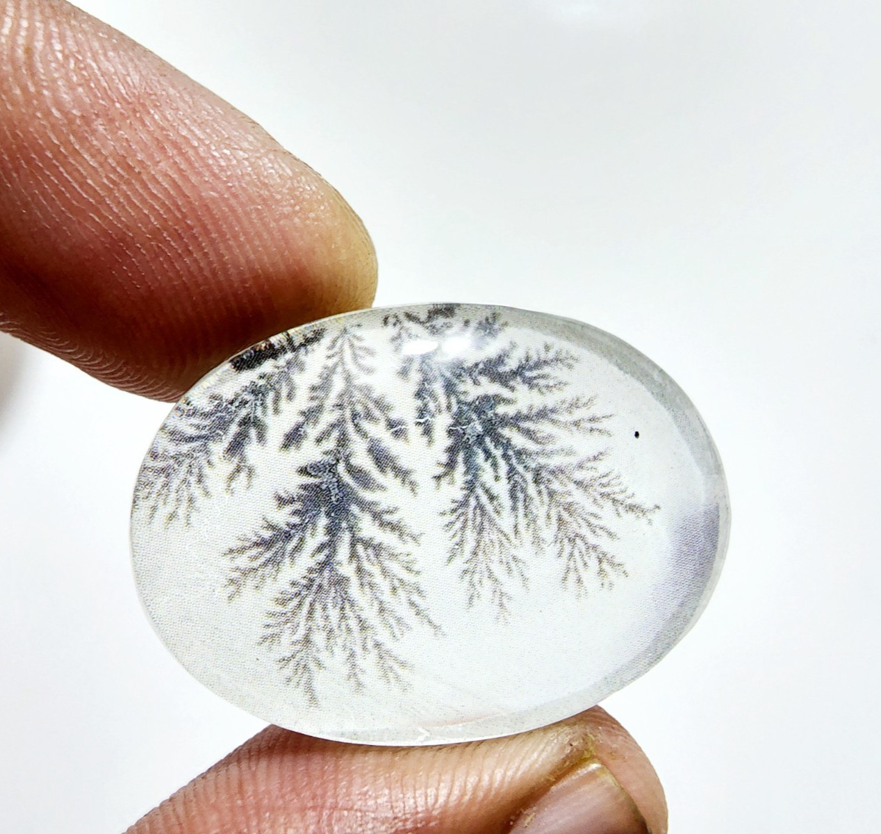 Attractive Texture Dendrite Opal Stone 57 Crt Oval Shape Loose Gemstone Cabochon