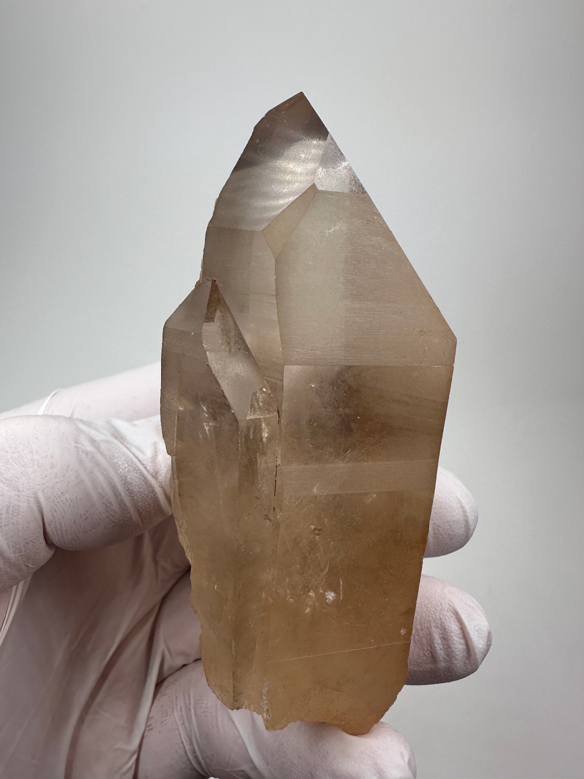 Large Clear Lemurian Seed Quartz Crystal Smokey Point__Serra do Cabra