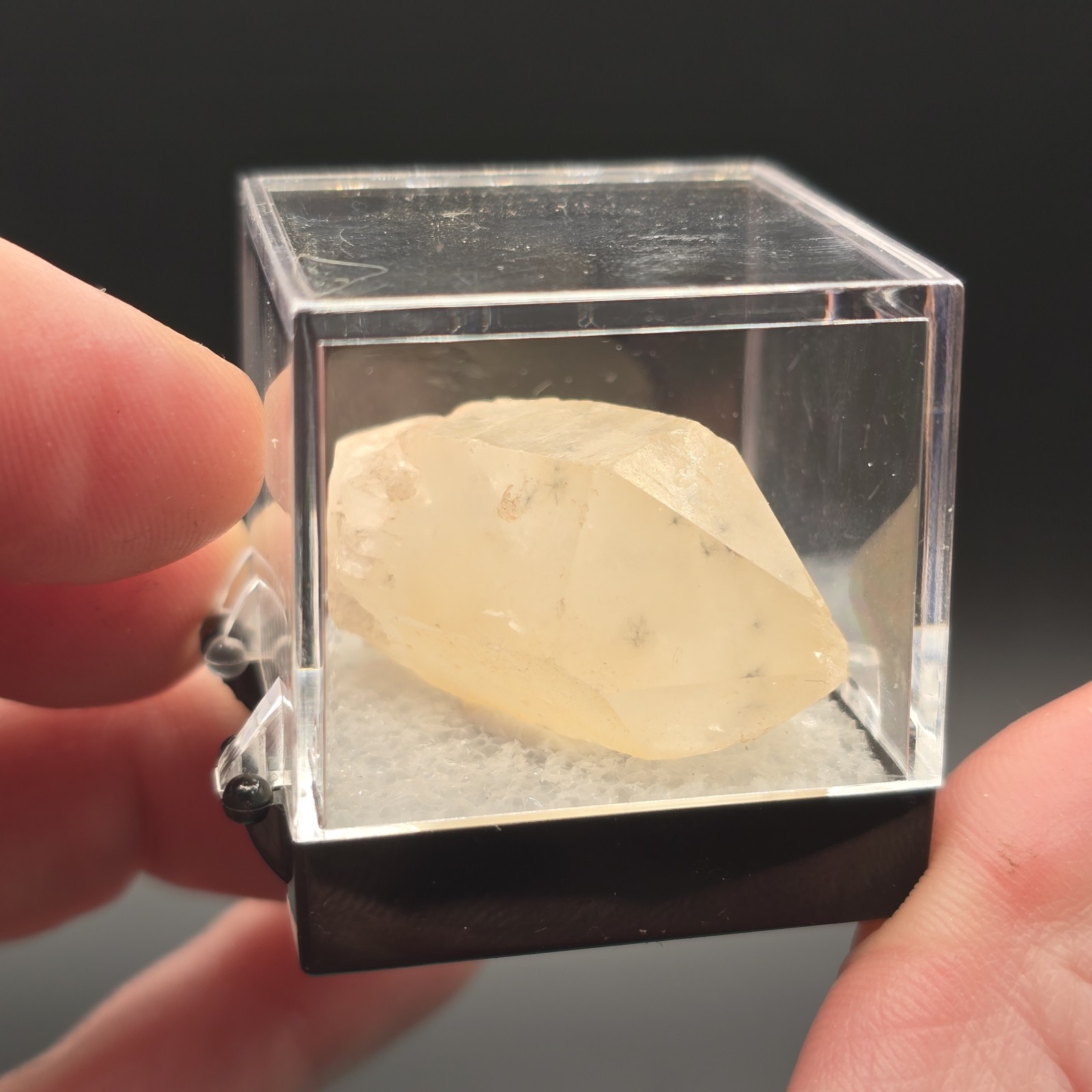 Hollandite Spider Quartz Point Crystal Madagascar Gemstone Specimen in Perky Box