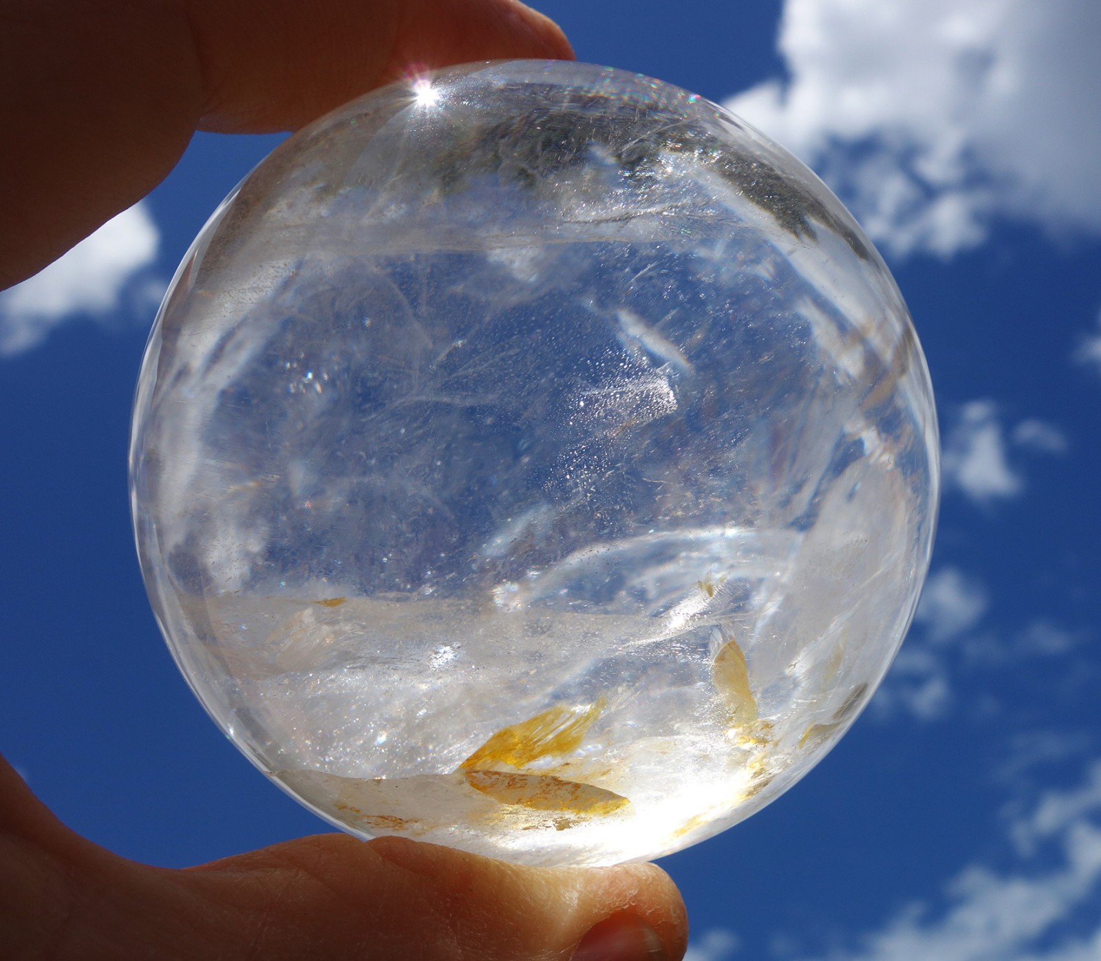 Gorgeous CLEAR QUARTZ Crystal Sphere Ball from Brazil For Sale Over 1 Pound S126