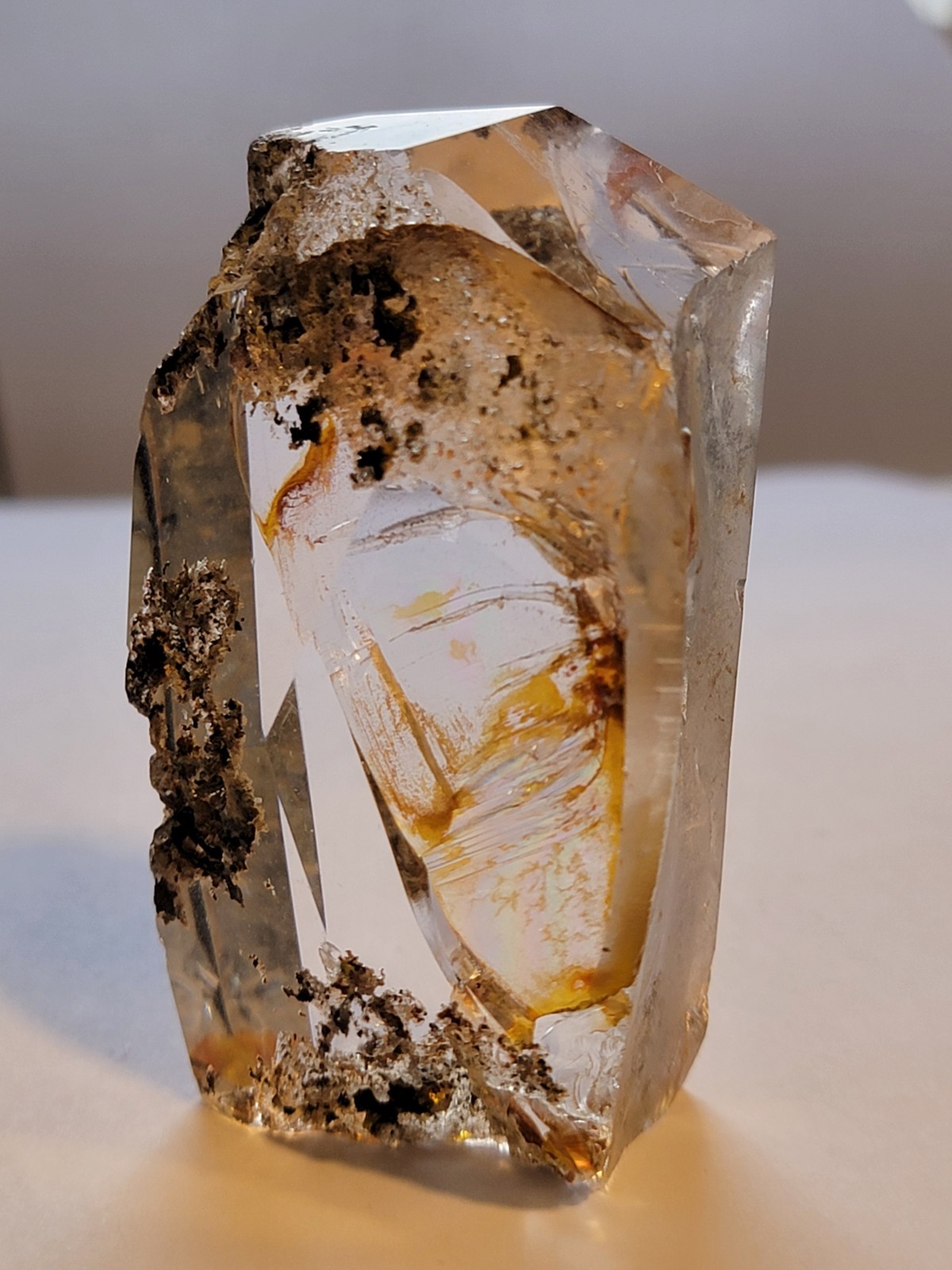 “Golden Healer” Garden Quartz with Large Rainbow and Amazing Clarity – US Seller