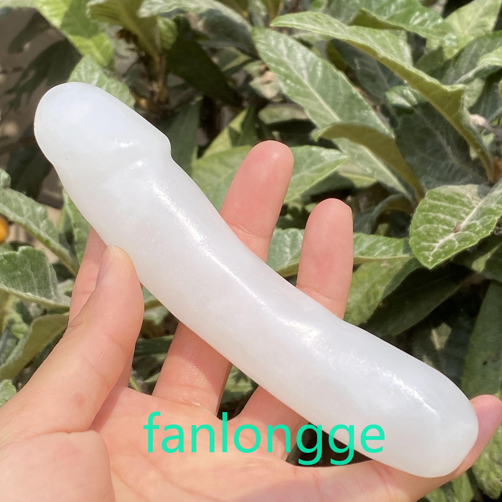 6in Natural White jade Male Penis Quartz Crystal Skull Massager scrub Gem 1PC
