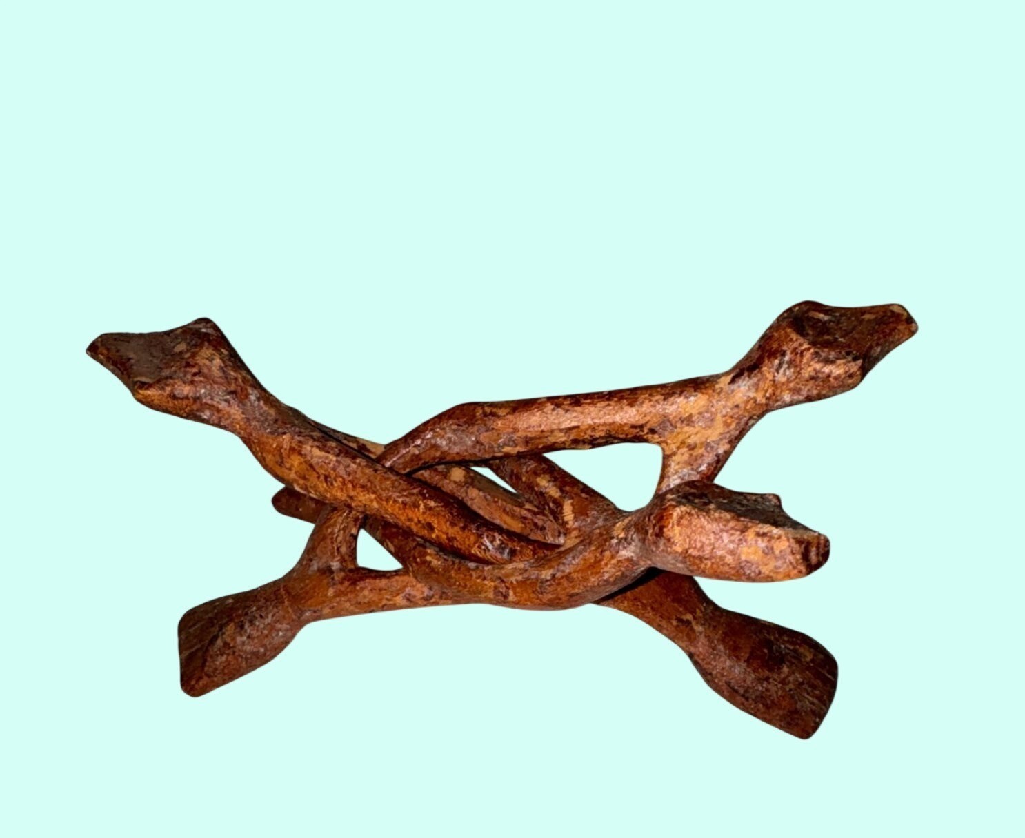 Large Pink Coral Specimen On Foldable Wooden Stand 9.5 Inches