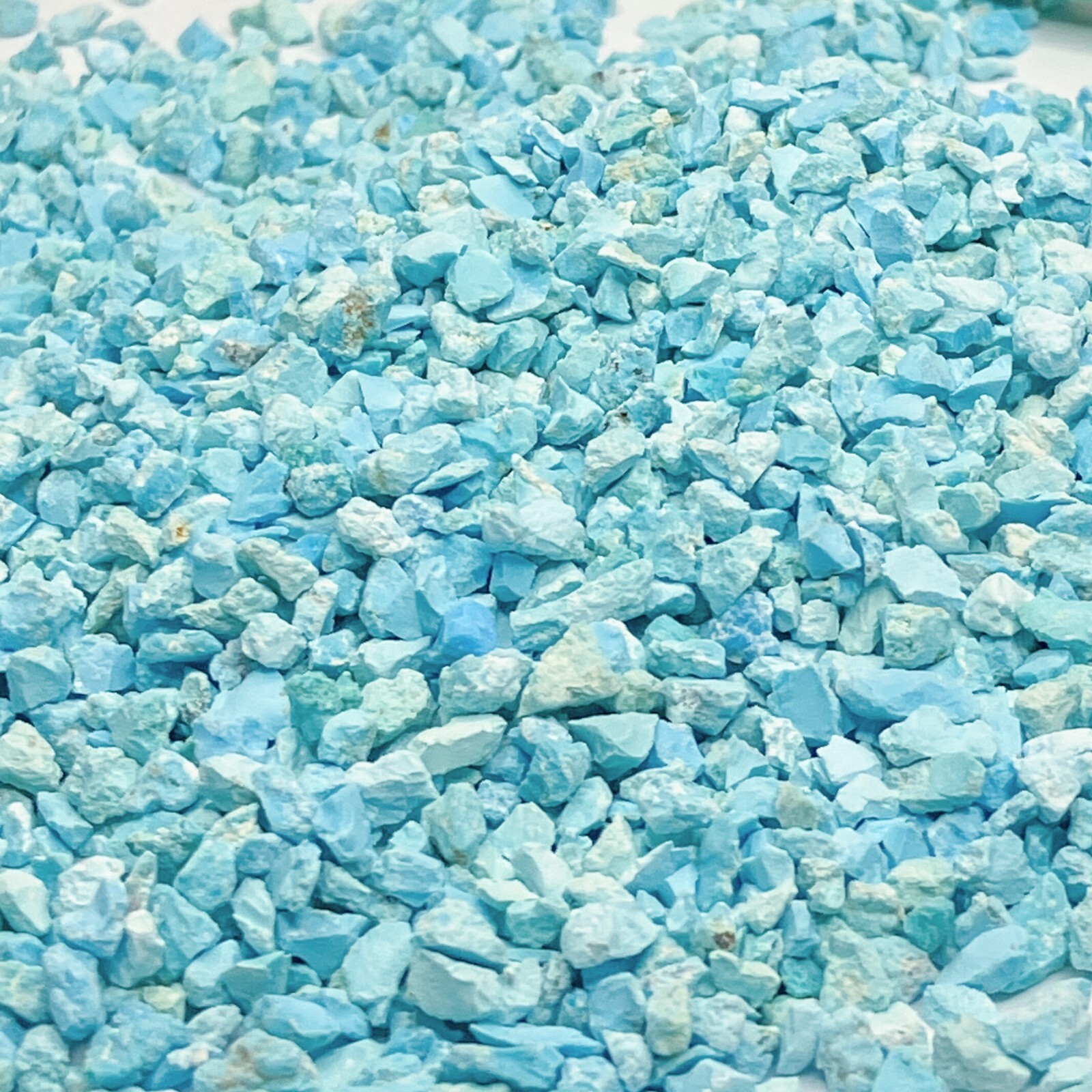 Crushed Unstabilized Kingman Turquoise Chips, 2mm-4mm, for Inlay, Rings, Crafts