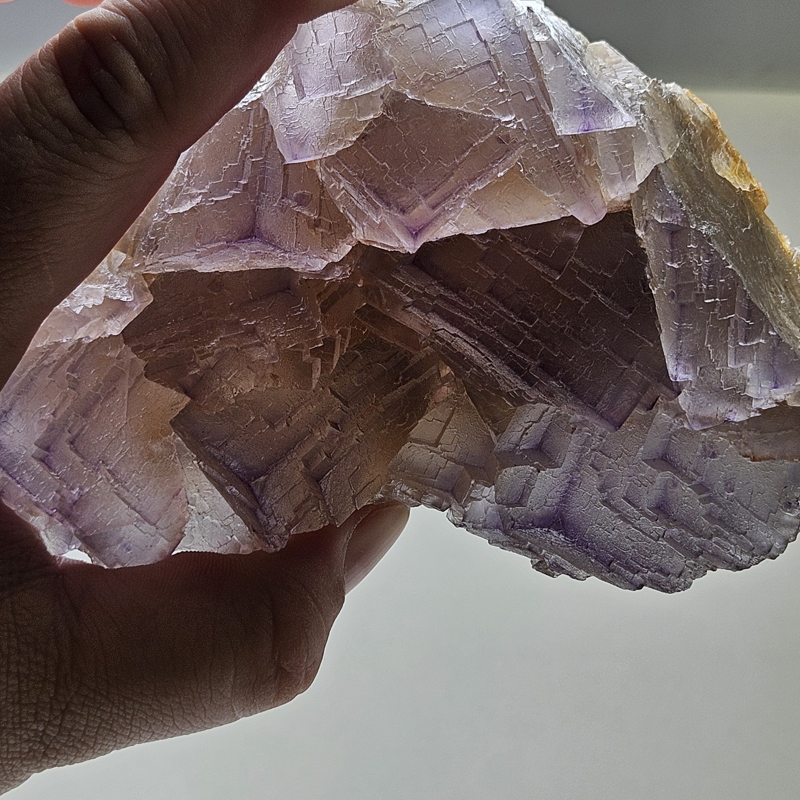 Huge Natural Purpleish Blue Cubic Fluorite Specimen 815G Phantoms U.S Seller