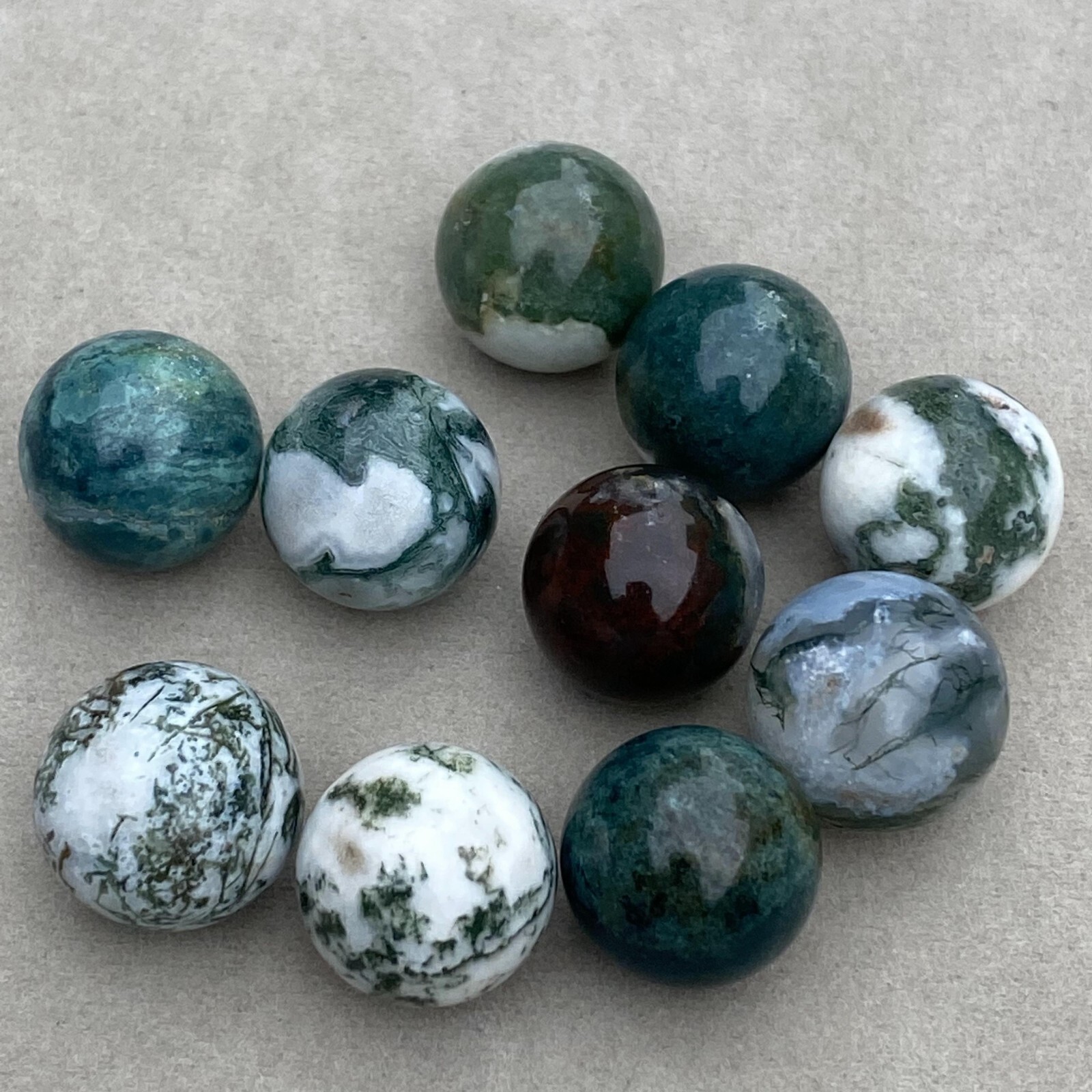 20pcs Wholesale Natural Aquatic agate Ball Quartz Crystal 15mm Sphere+box Reiki