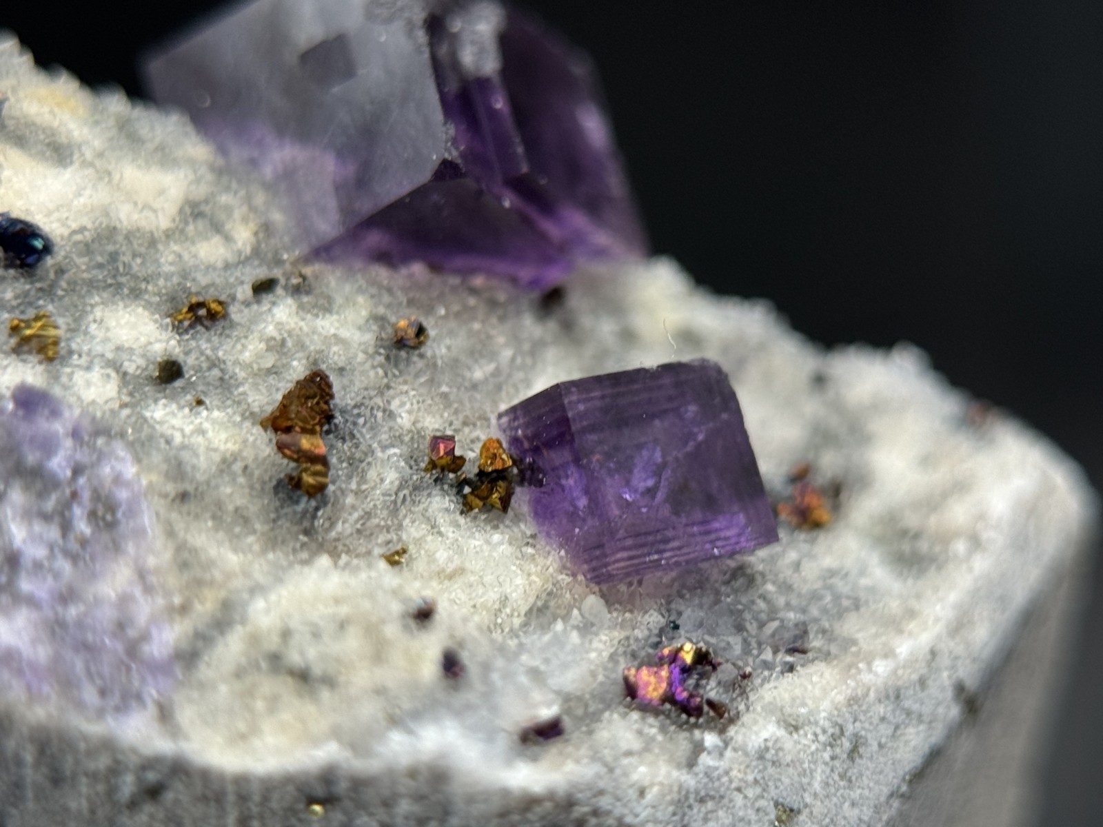 Simply Incredible!! INSANE zoned cubic purple fluorite-FLUORESCENT! Anhui, China