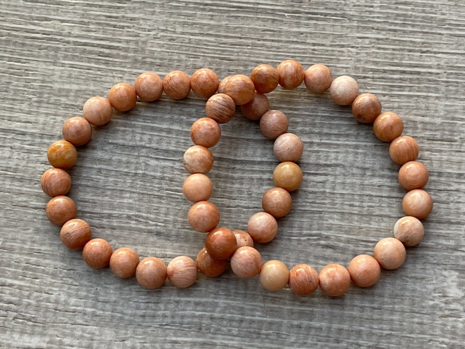 Sunstone Crystal Bead Bracelet 8mm, Genuine Sunstone Opaque Gemstone Bracelet