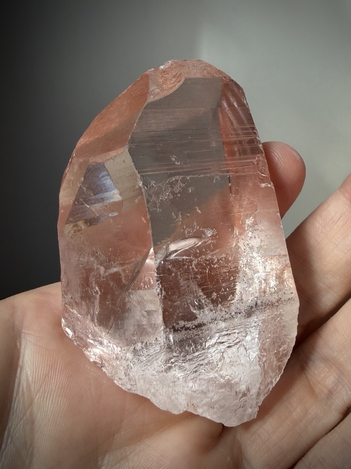 Strawberry Quartz Crystal Lemurian Quartz Window Quartz Natural Lemurian Brazil