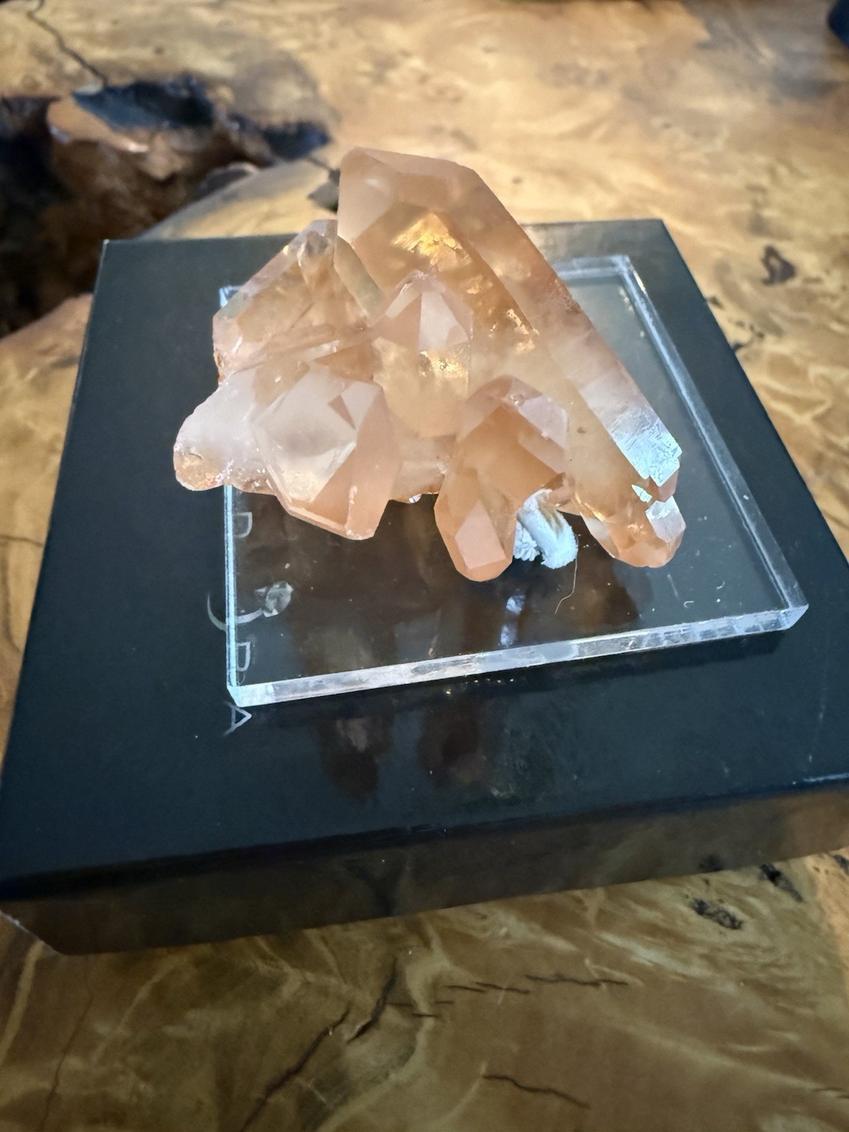 Tangerine Quartz Mineral Crystal Brazil Natural Specimen 34g With Display Stand