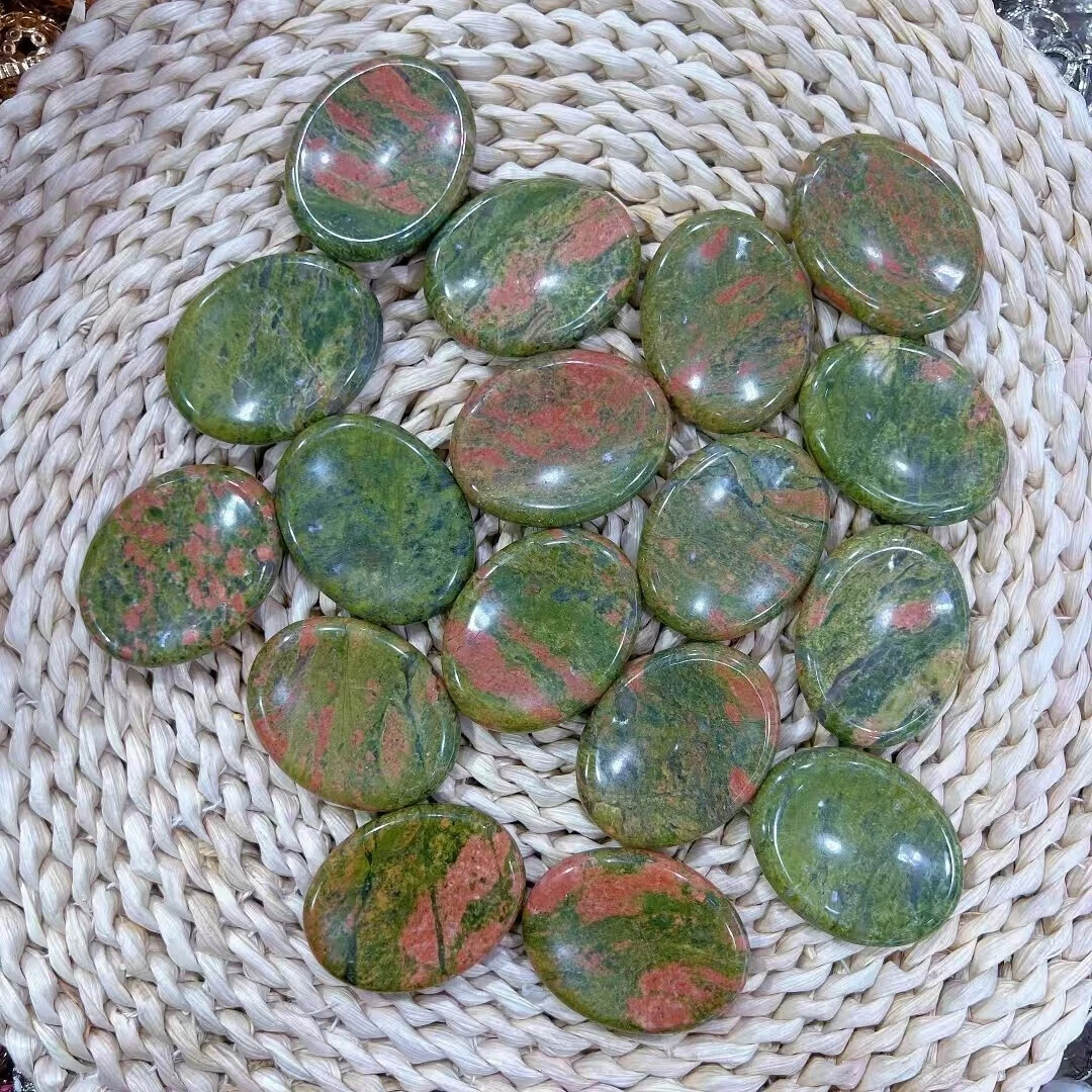 Wholesale! 50pcs Mix Crystal Oval Thumb Worry Stone Palm Stone Rei Healing Gift