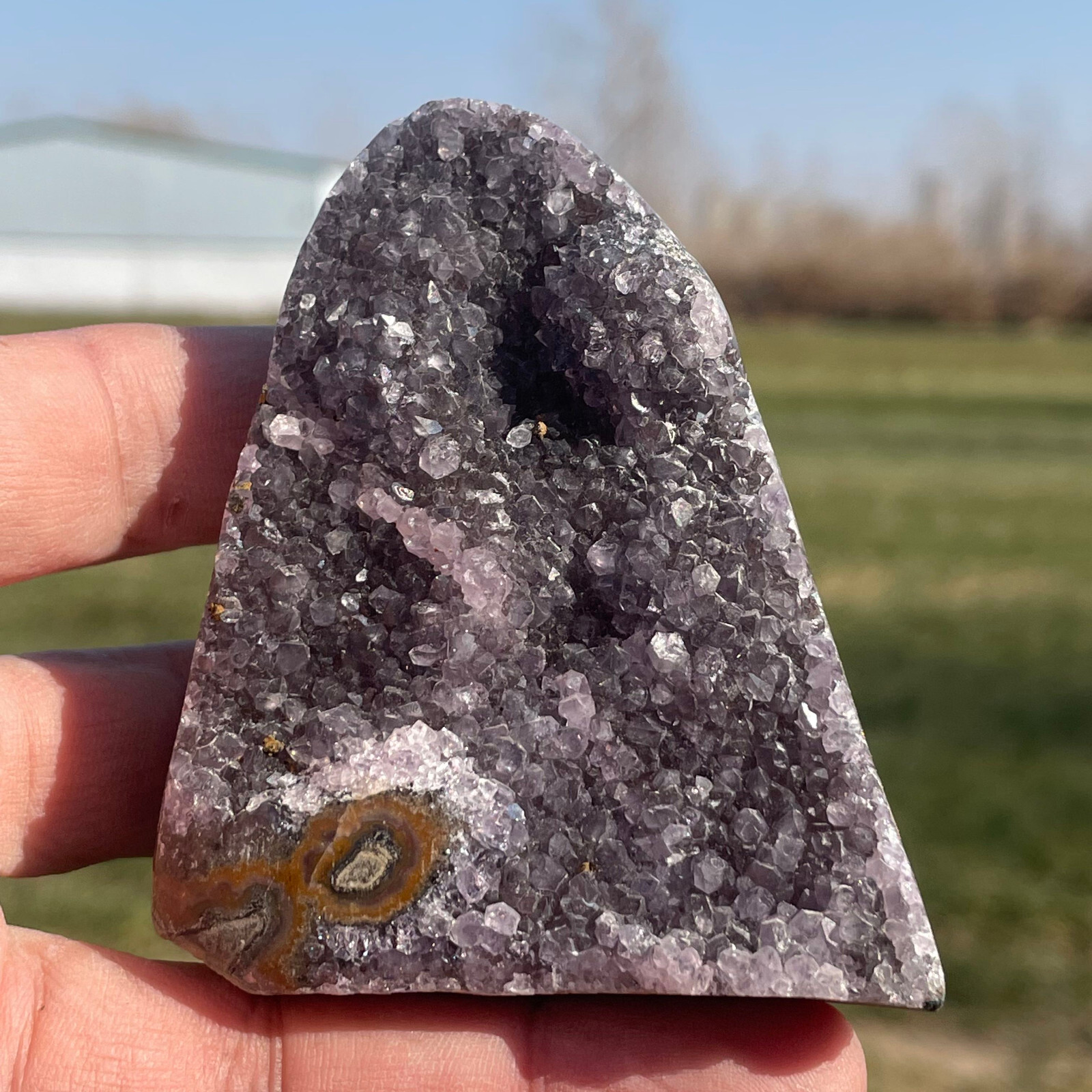 1pc Natural Amethyst Reiki Gemstone druse Crystal Quartz Healing Decorate
