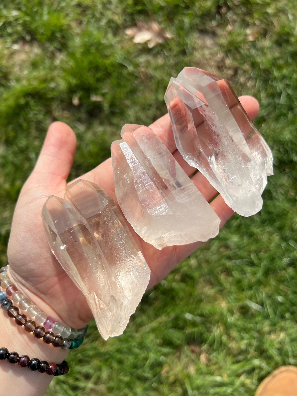 Lemurian Quartz Crystal with Multiple Points (Cluster) from Minas Gerais, Brazil