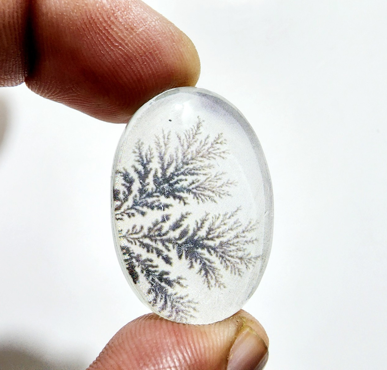 Attractive Texture Dendrite Opal Stone 57 Crt Oval Shape Loose Gemstone Cabochon