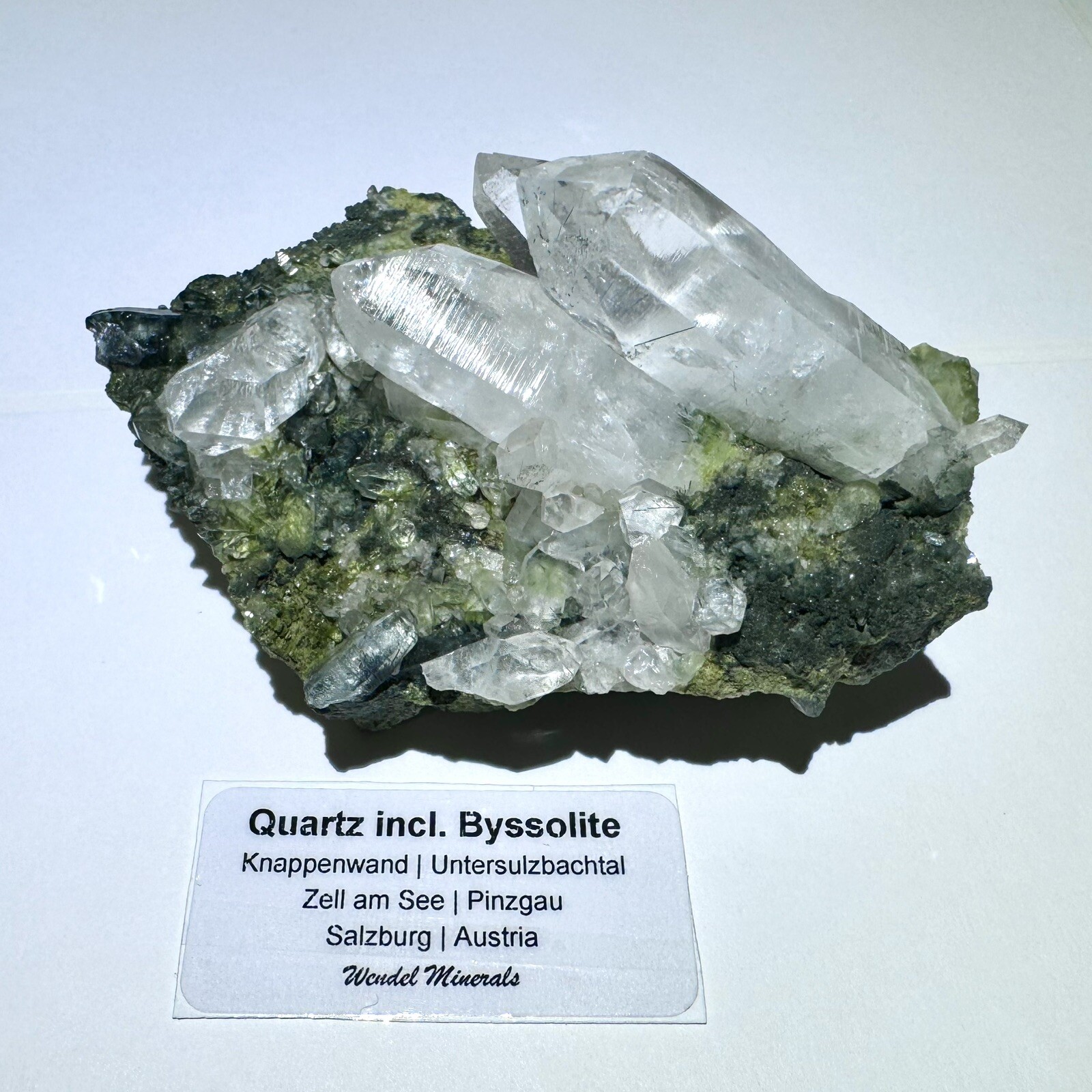 Rare 3.3” Austrian Byssolite Included Quartz Crystal Cluster ex Wendel – Austria