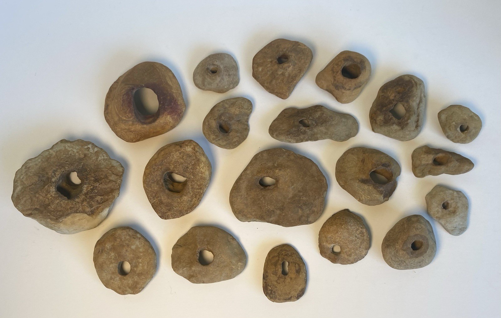 Holey River Rocks Hag Adder Fairy Stones Natural Smooth Stone Lot Of 19