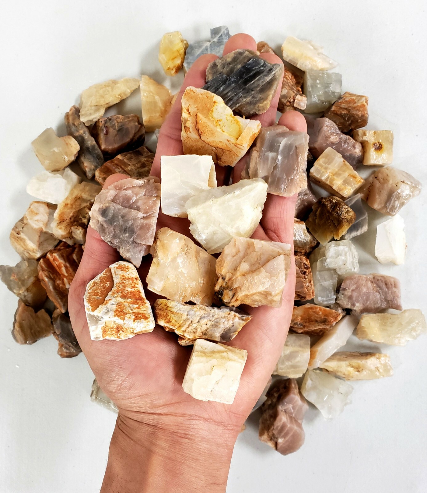 Raw Moonstone Crystal 1″ to 2″ Medium Chunks Healing Crystals from India