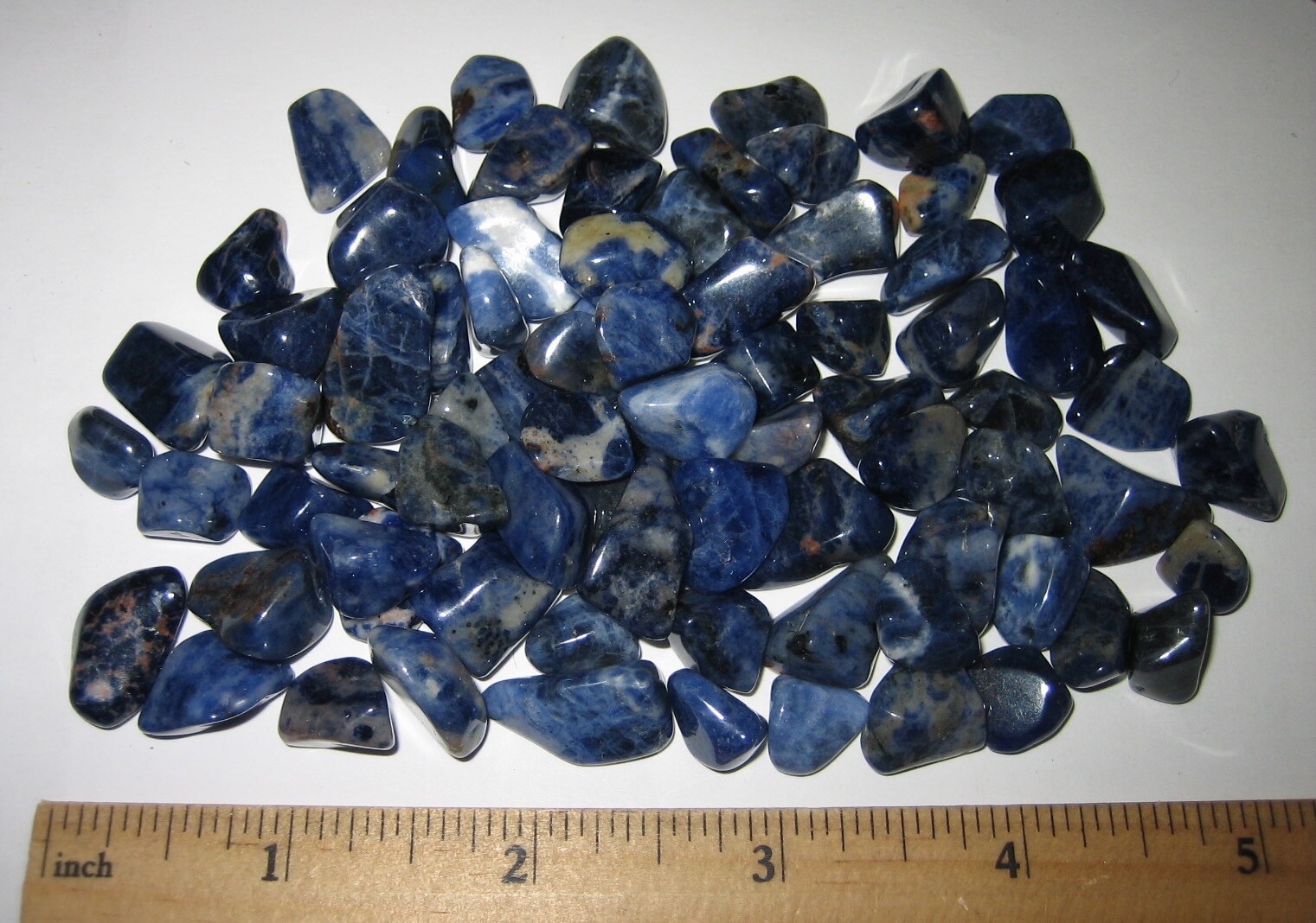 80 TUMBLED POLISHED NATURAL 0.2″- 0.7″ SODALITE STONE MINERALS ~ 118.3grams *2
