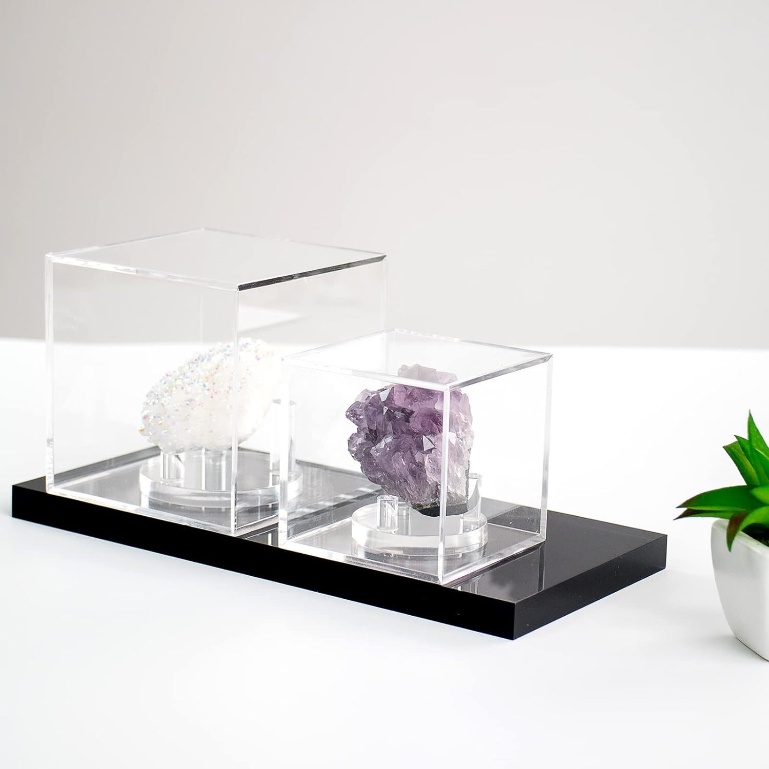 Kcgani Clear Acrylic Geodes Rocks 3 Pegs Display Easel Stands Support