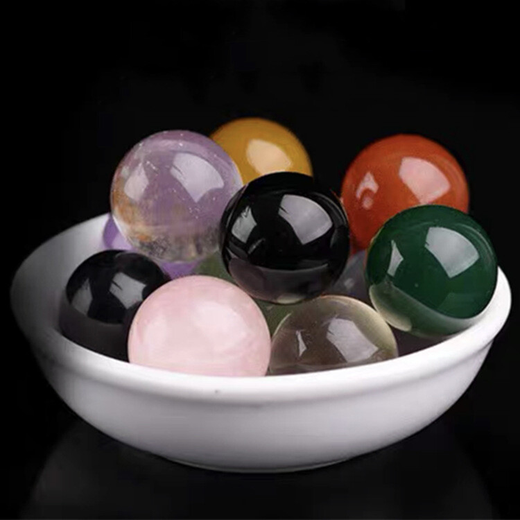 30Pcs 10MM Natural Gemstone No Holes Ball Bead Round Beads For Jewelry Making