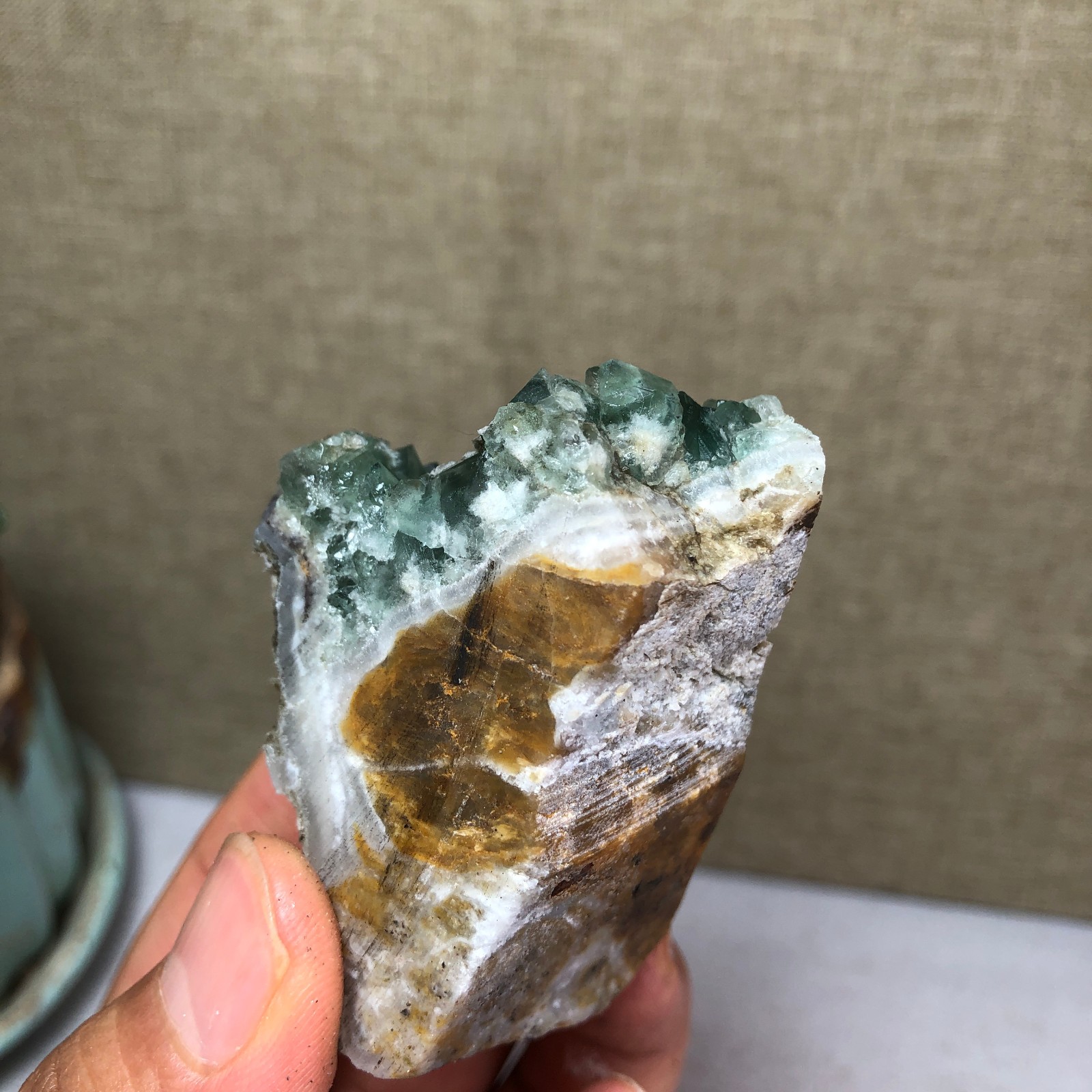 101g NATURAL Green Cubic FLUORITE Crystal Cluster Mineral Specimen A4737