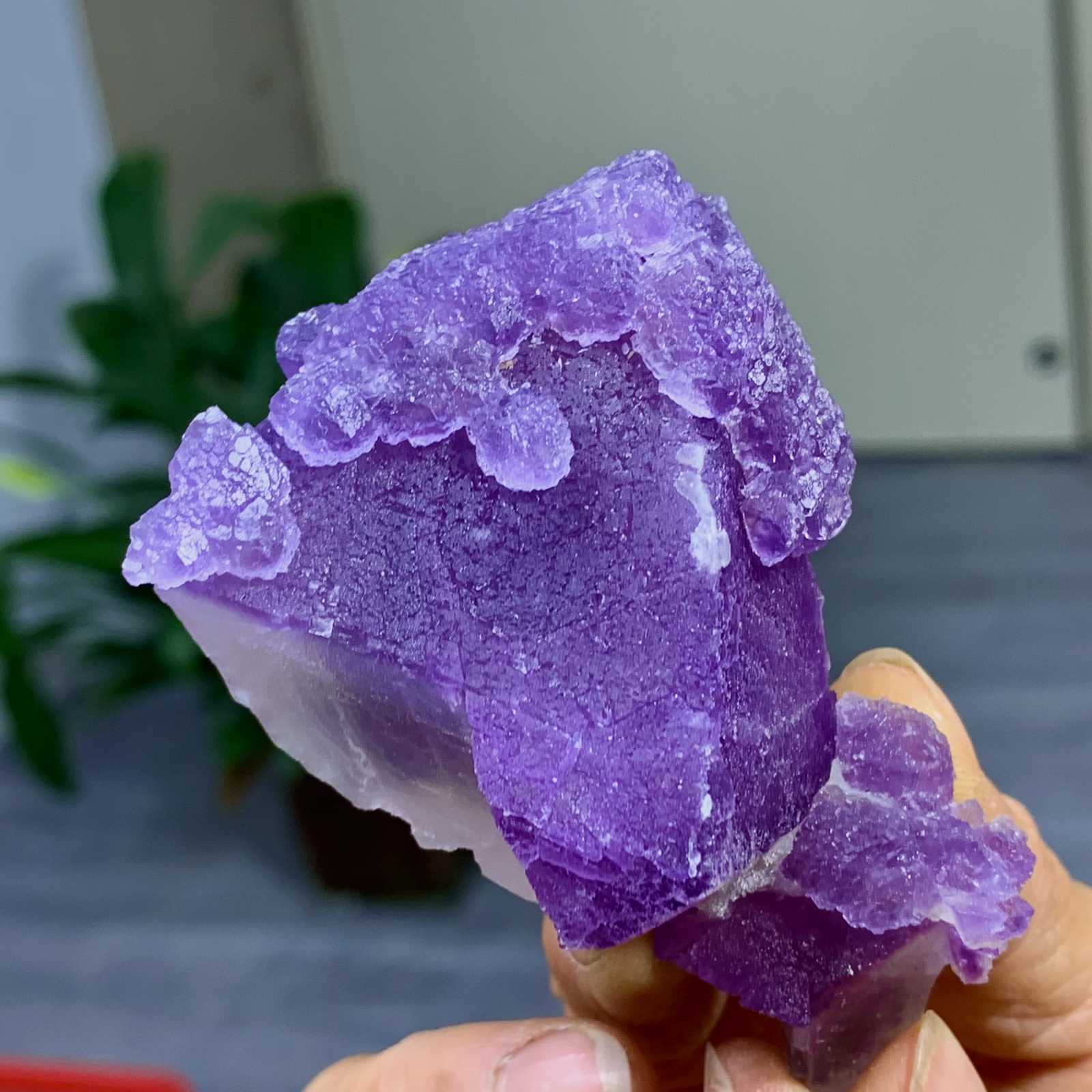 129G Rare transparent purple cubic fluorite mineral crystal sample/China