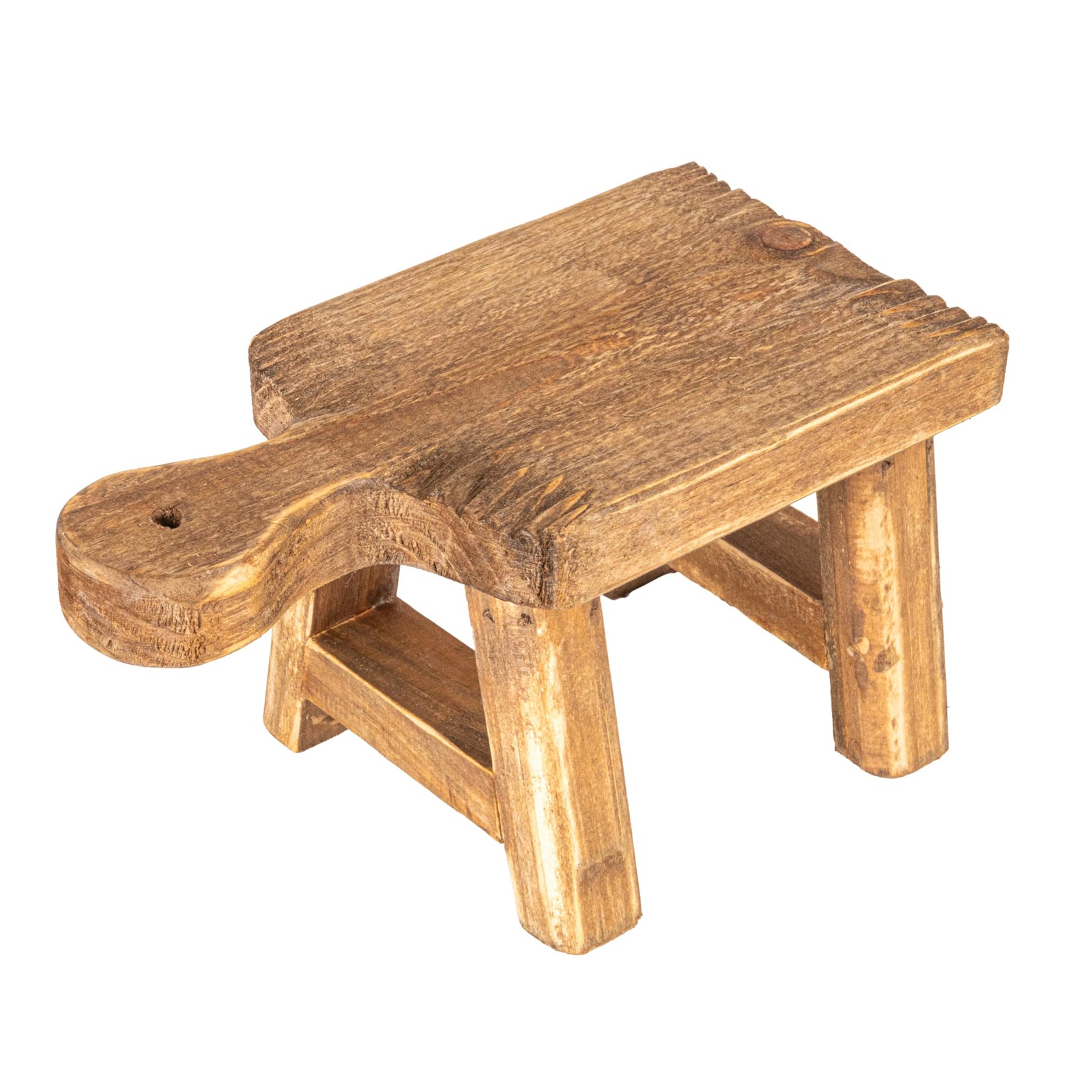 Small Wood Pedestal with Handle