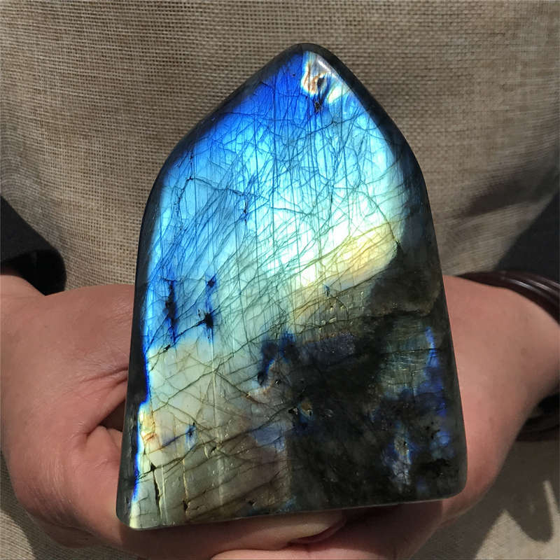1.03kg Natural Labradorite Quartz Crystal Spectrolite Mineral Reiki healing