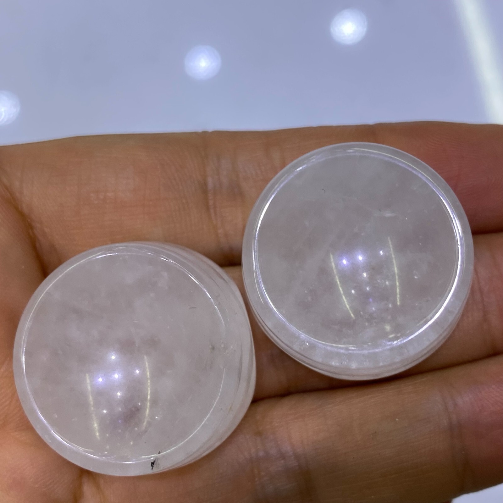 Natural clear quartz sphere stand pedestal crystal reiki healing 5PSC