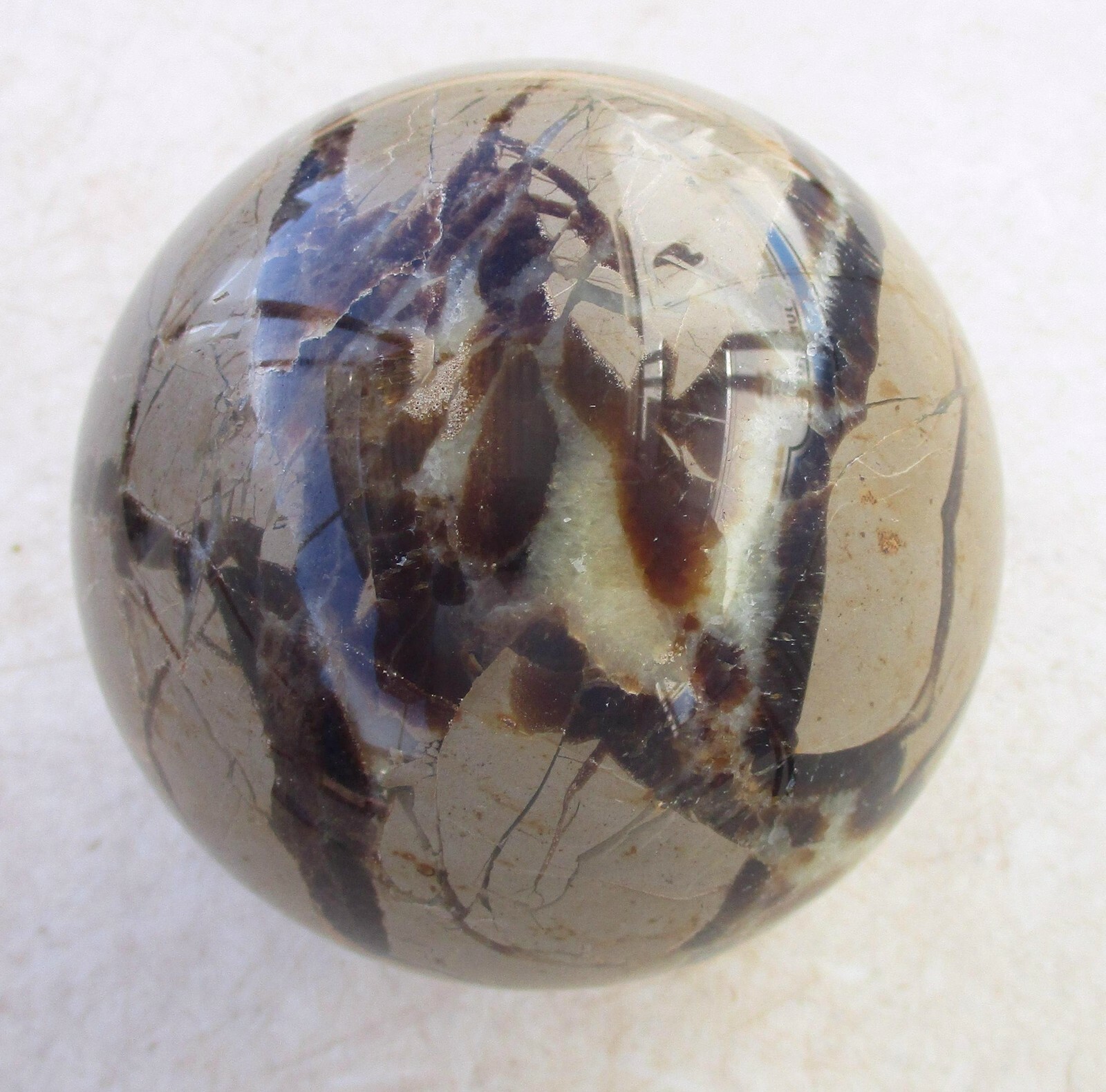 Fluorescent Septarian Nodule Sphere 76mm Collectible or Meditation Ball 4510