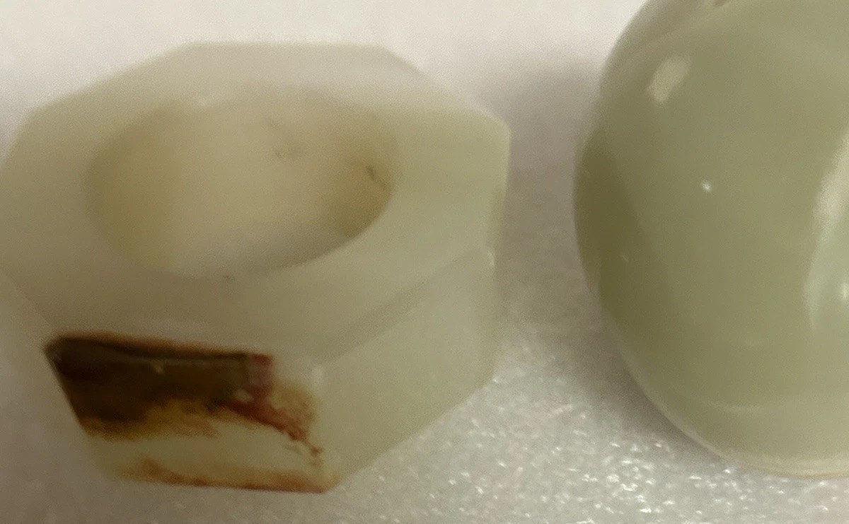 Polished Green Onyx Egg & Stand Gemstone Paperweight VTG