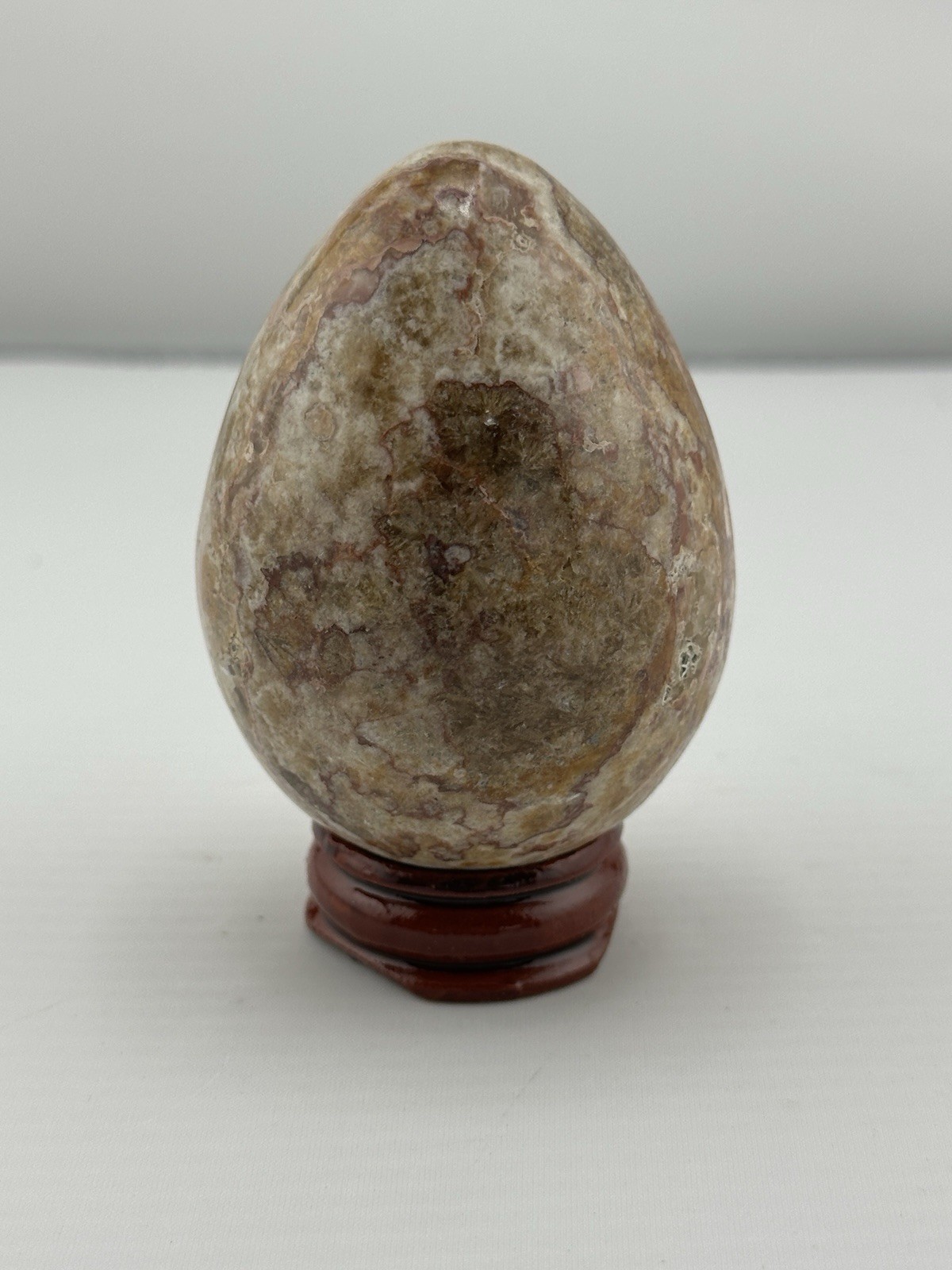 Stunning Banded Agate Onyx Egg Crystal Formations W/ Stand 2.5″ Cream Browns