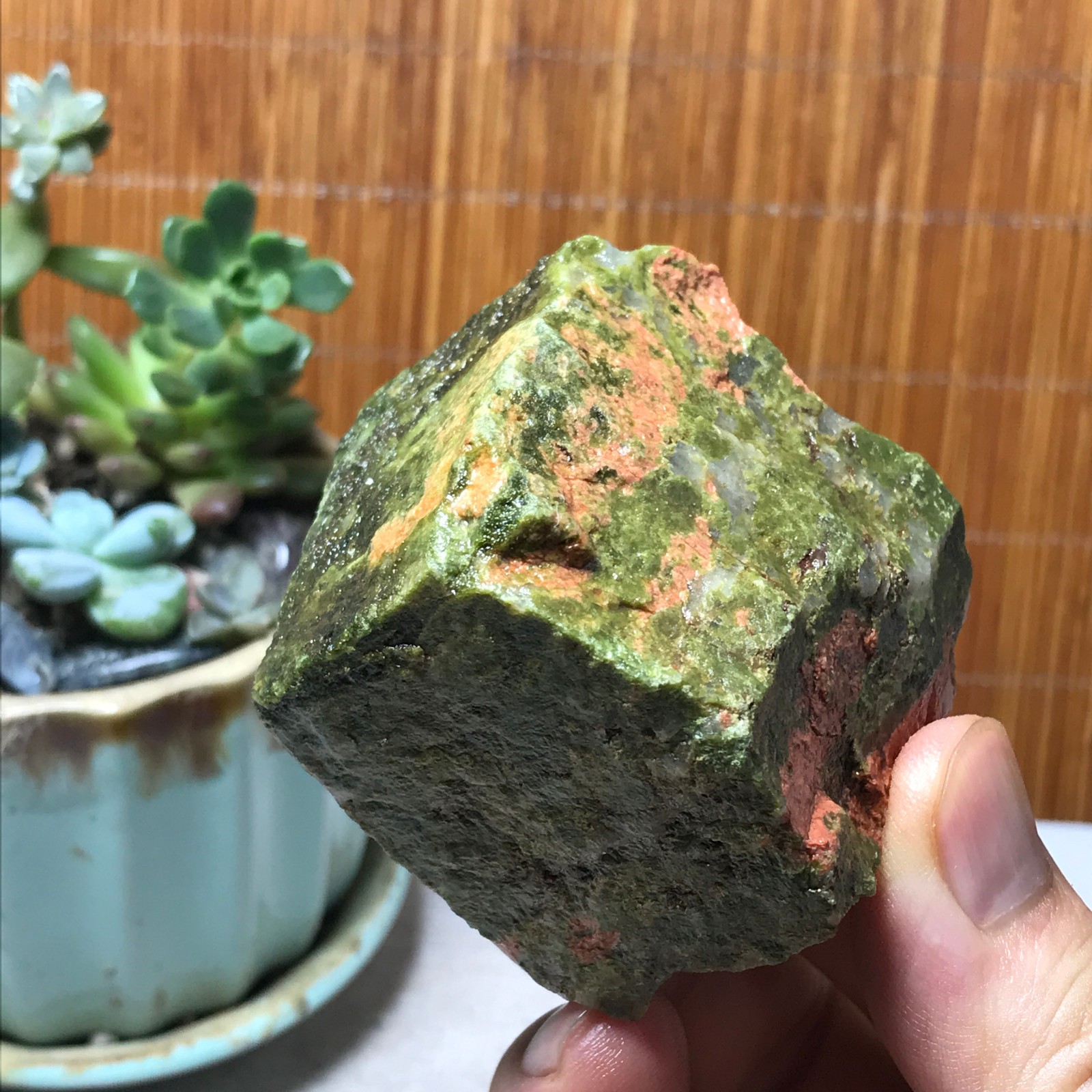 198g Natural Unakite Crystal gemstone Rough Mineral Specimen healing A6350