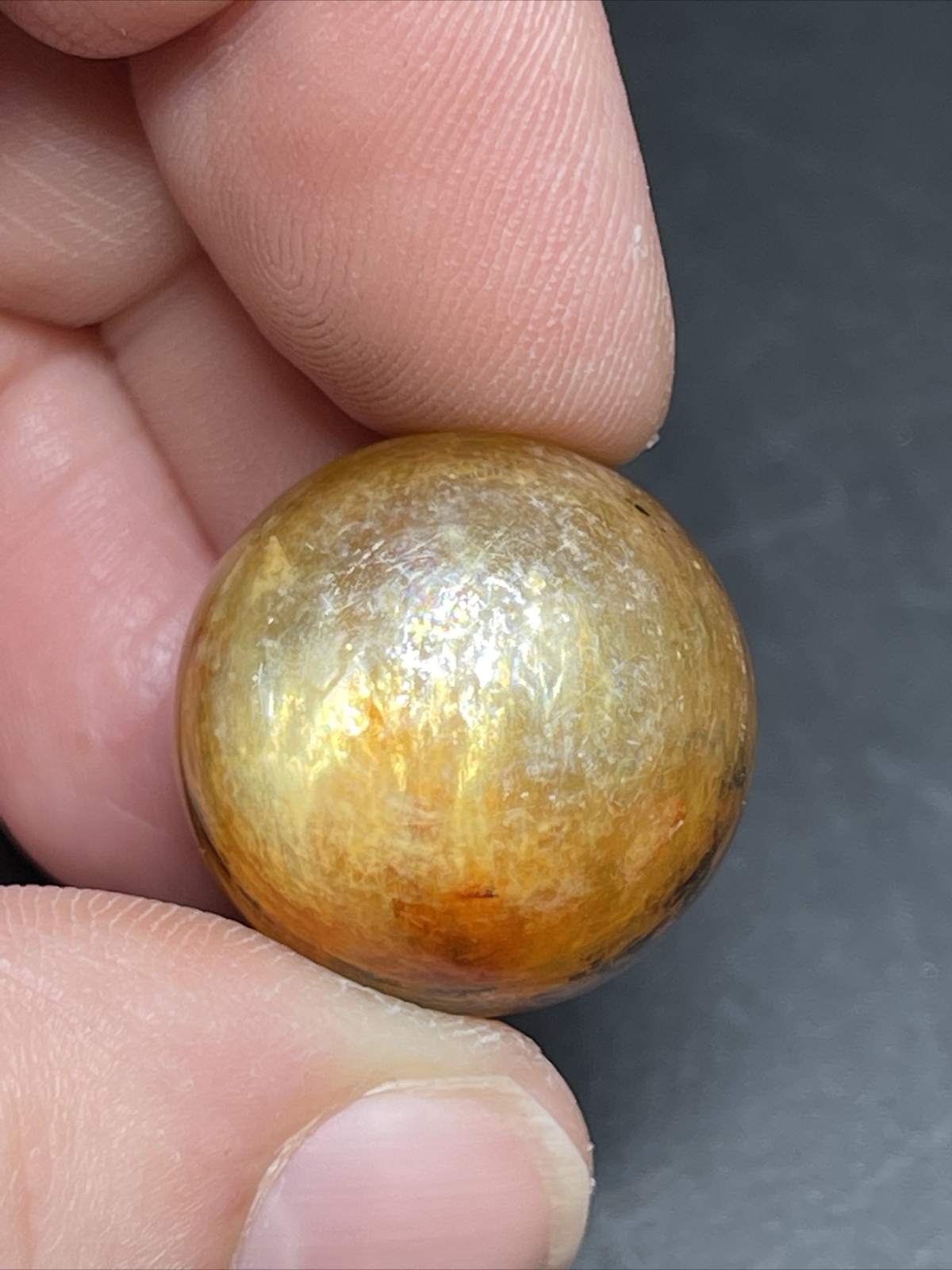Yellow Mica Mini Sphere Ball Orb Marble Crystal 20.2mm