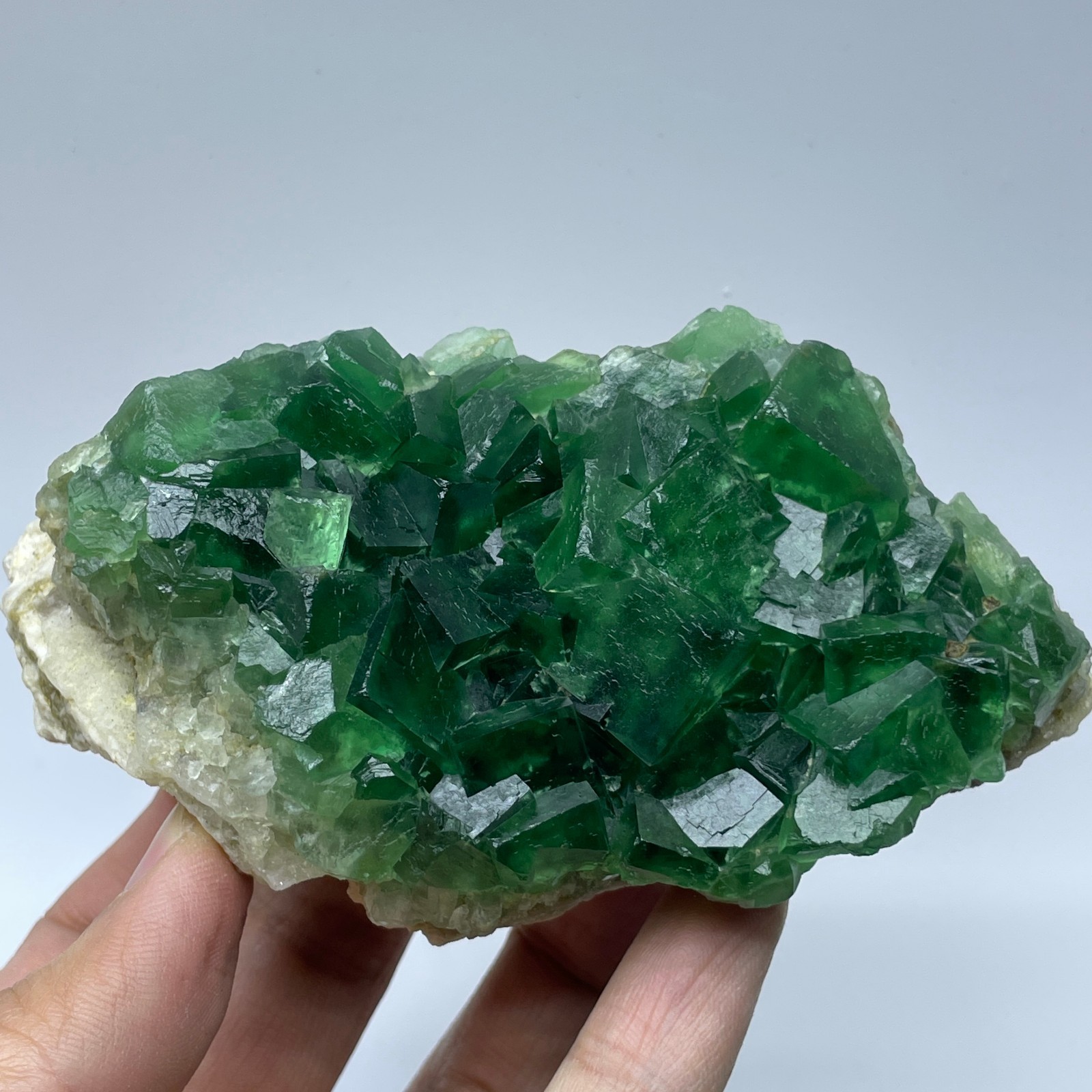 Natural Madagascar Green Fluorite Mineral Specimen Crystal Cluster Healing
