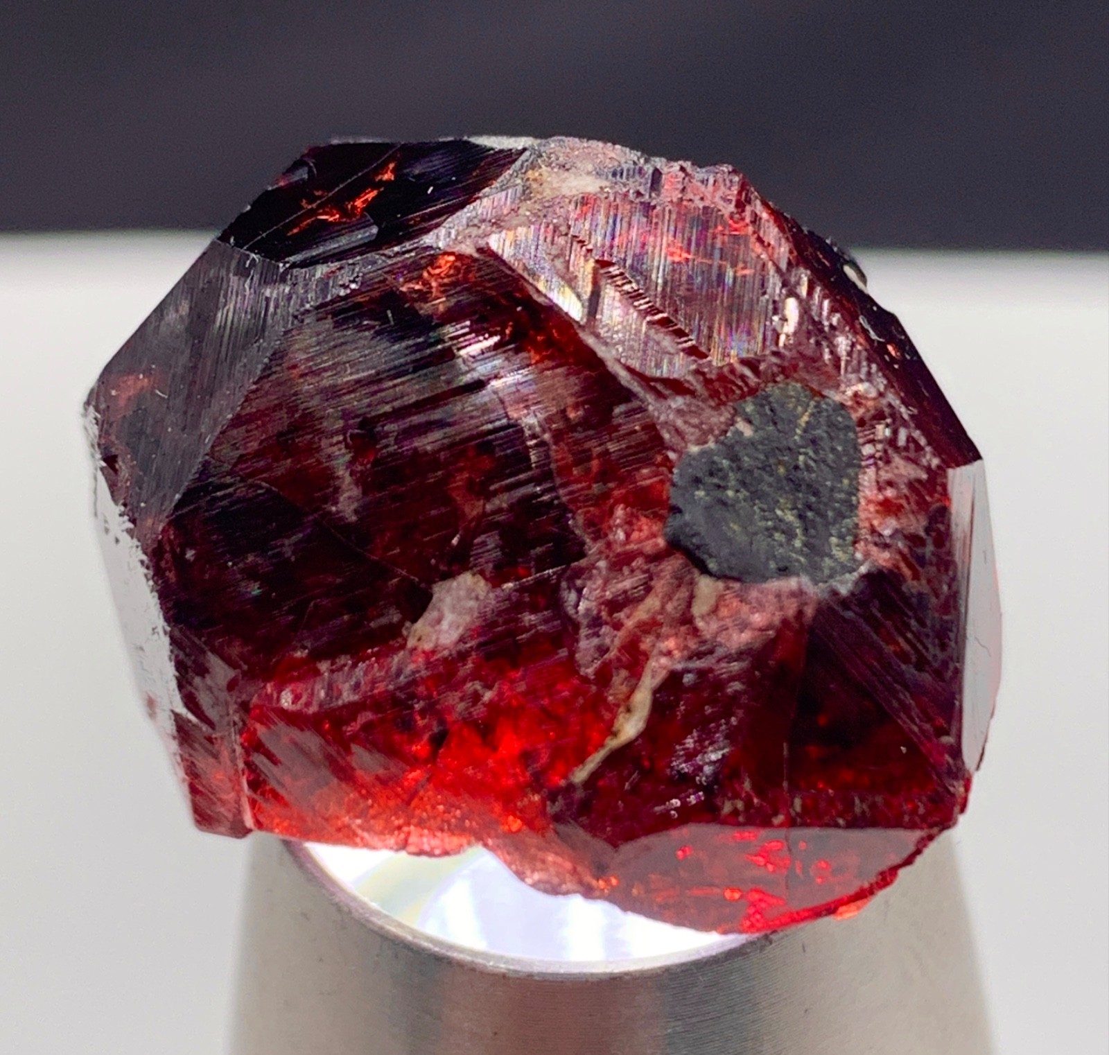 24 Gm Natural Etched Almandine Garnet Crystal, Geometric Patterns Crystal Pak