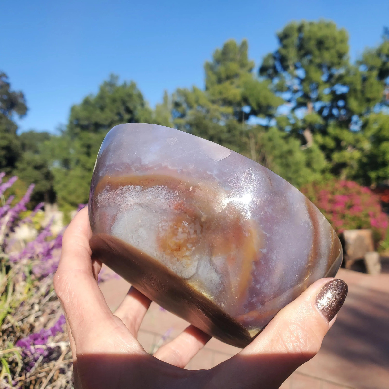 Ocean Jasper Lilac Purple Chalcedony Multi-Purpose Bowl 1001 grams