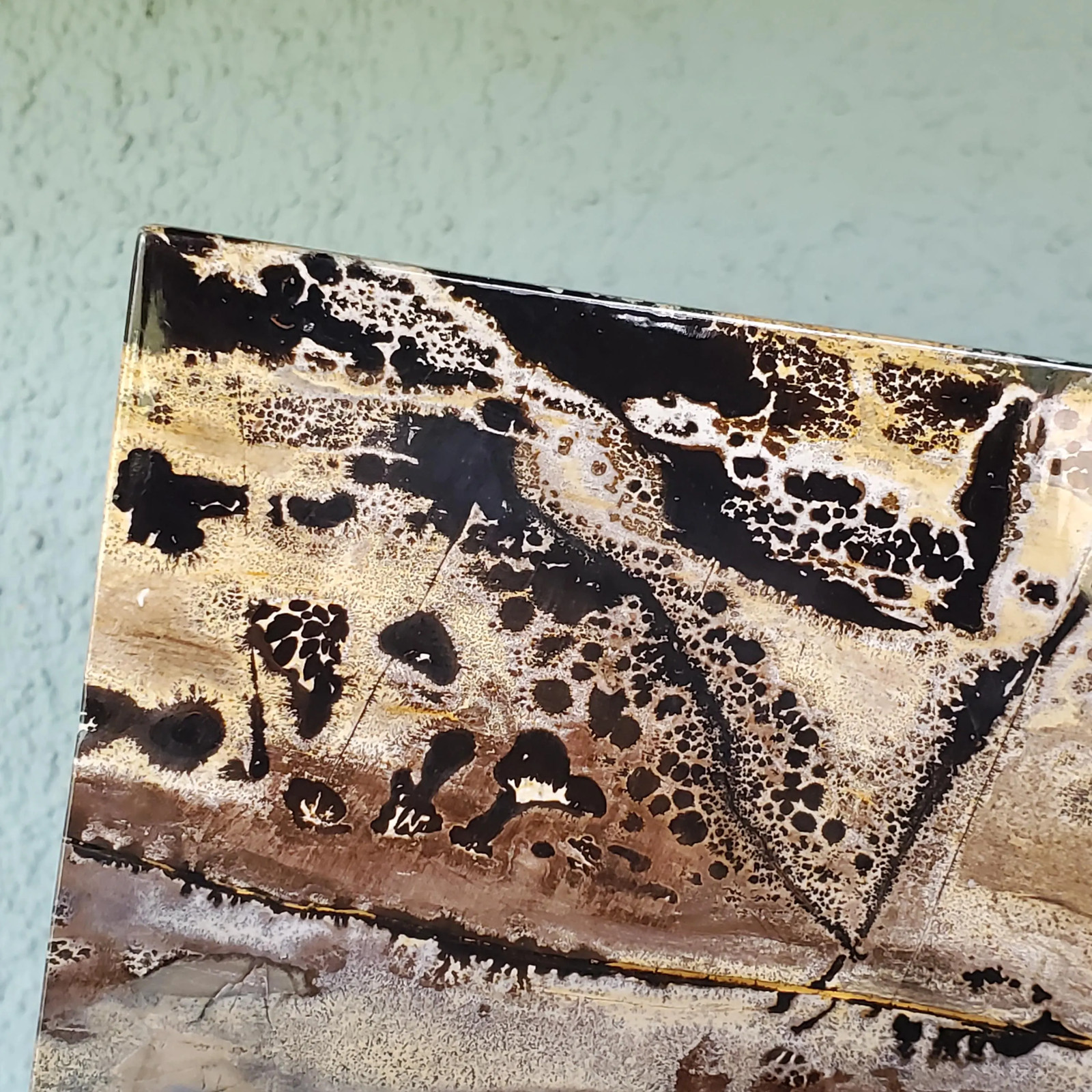 Picture Jasper Dendrite Pastel Display Tile Crystal Free Stand 838 grams