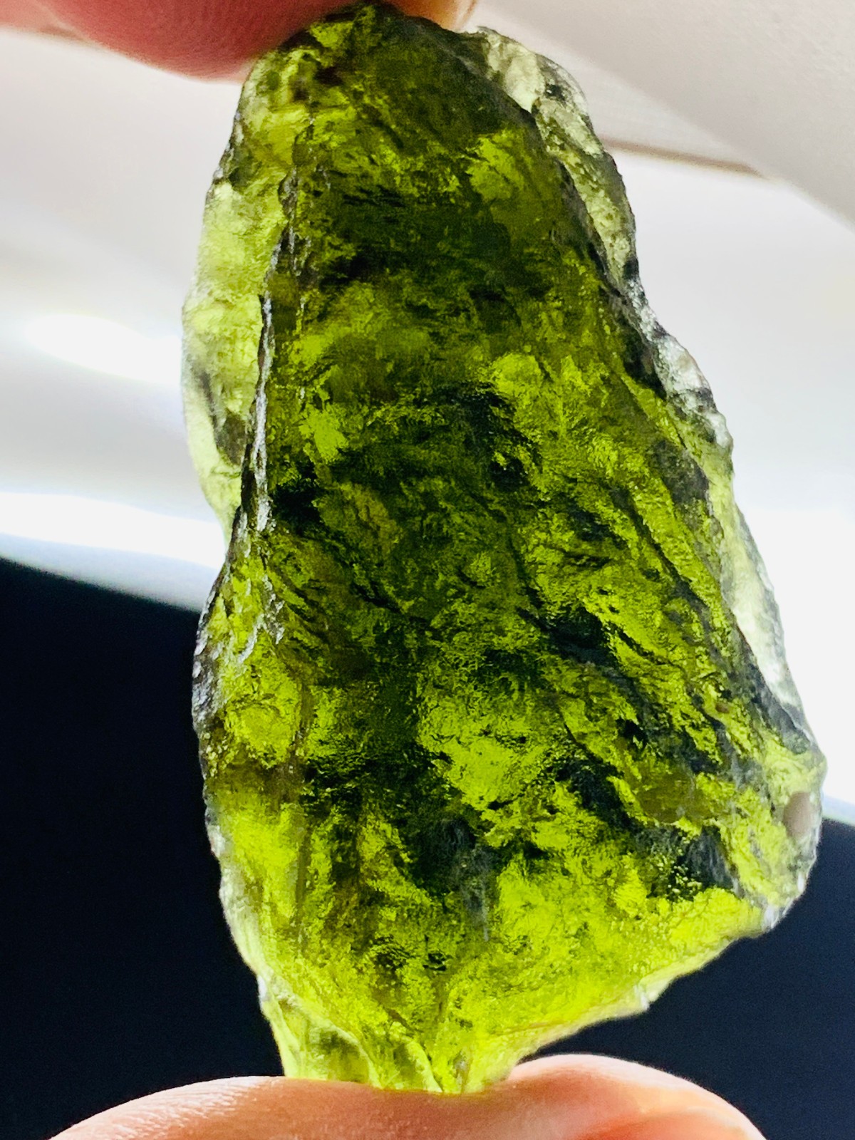 TOP Moldavite Raw Moldavite Crystal from Czech Republic PICcertificate 90CT