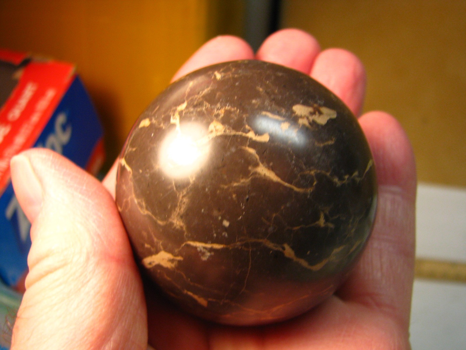 .65lb 2.3inch CAMOUFLAGE JASPER SPHERE TAN DARK BROWN/BLACK MADAGASCAR #290
