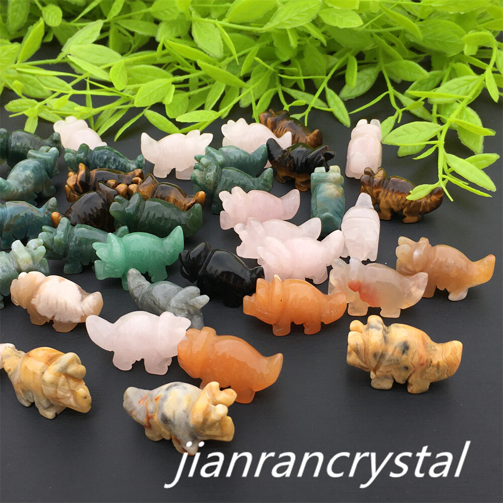 5pc Mix Natural quartz crystal skull dinosaur quartz carved dragon Skull Healing