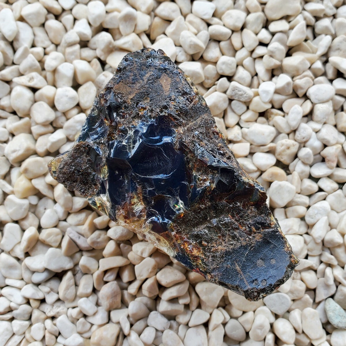 125 Grams Sumatran Blue Amber Rough #164