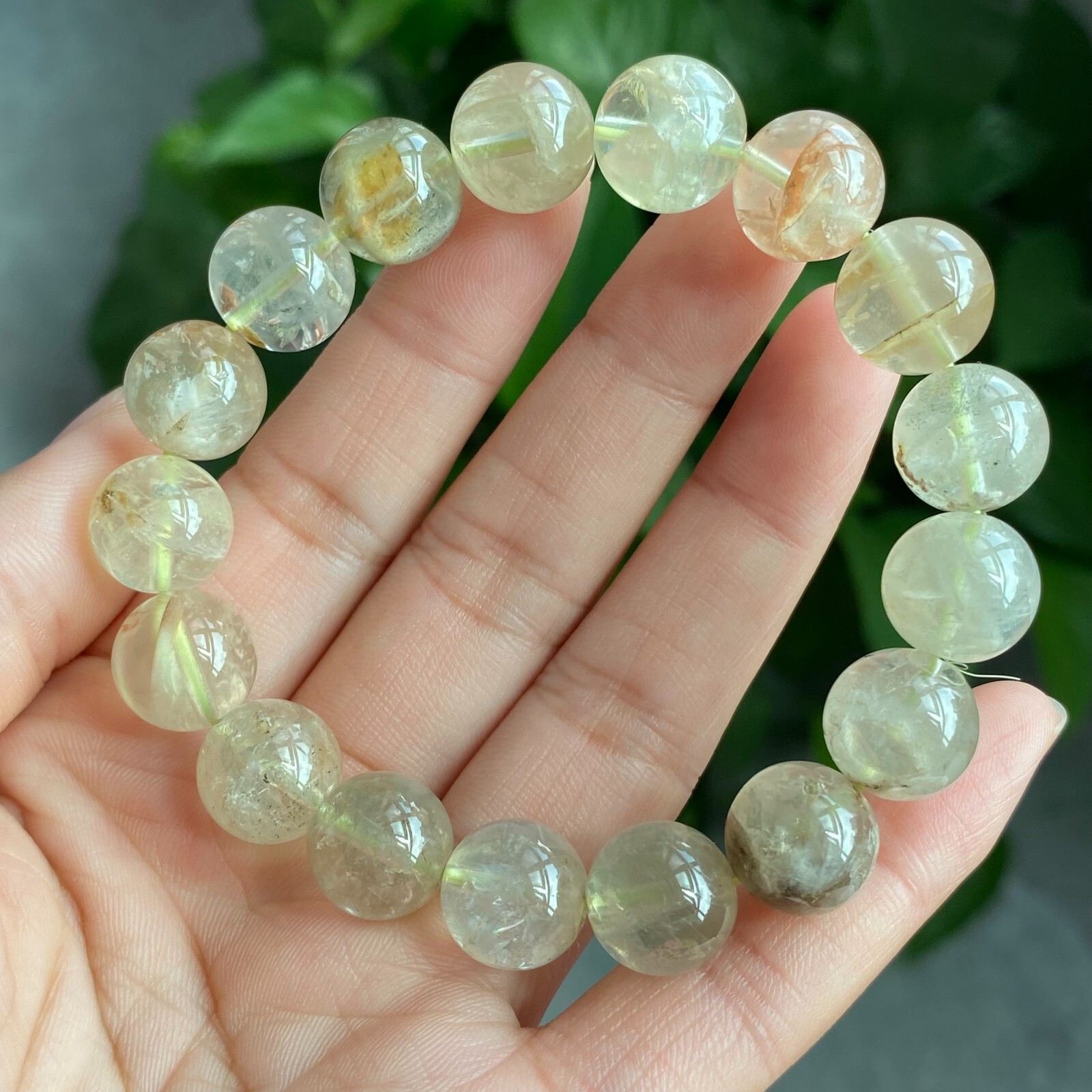 12mm Genuine Natural Cat’s Eye Feldspar Crystal Round Beads Bracelet 1315
