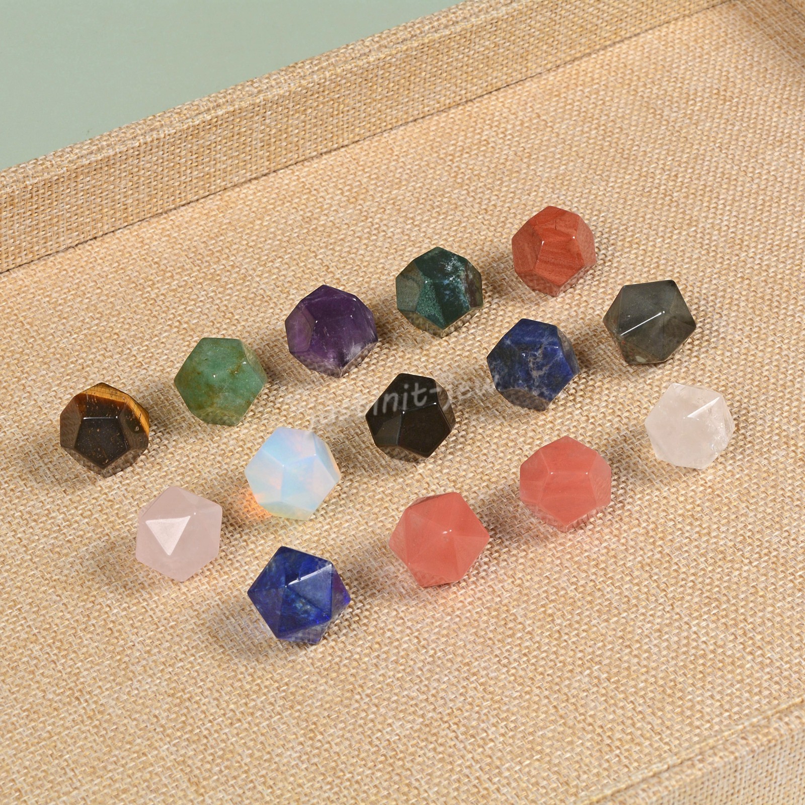Natural Polished Dodecahedron Geometry Crystals Decor Energy Meditation Balance