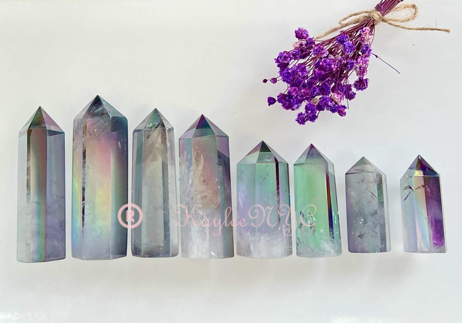 Wholesale Lot 1 Lb Tanzine Aura Clear Quartz Obelisk Tower Point Crystal Energy