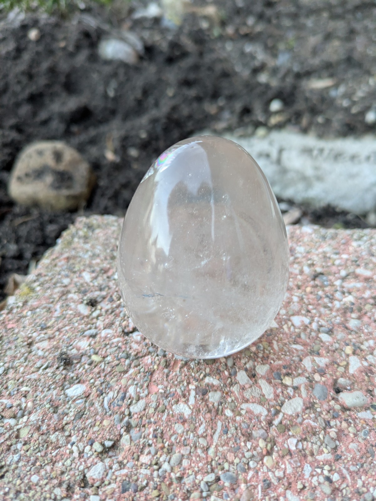 Clear Quartz Crystal Egg -211gm , 2 1/2 in Perfect Spring Purchase!