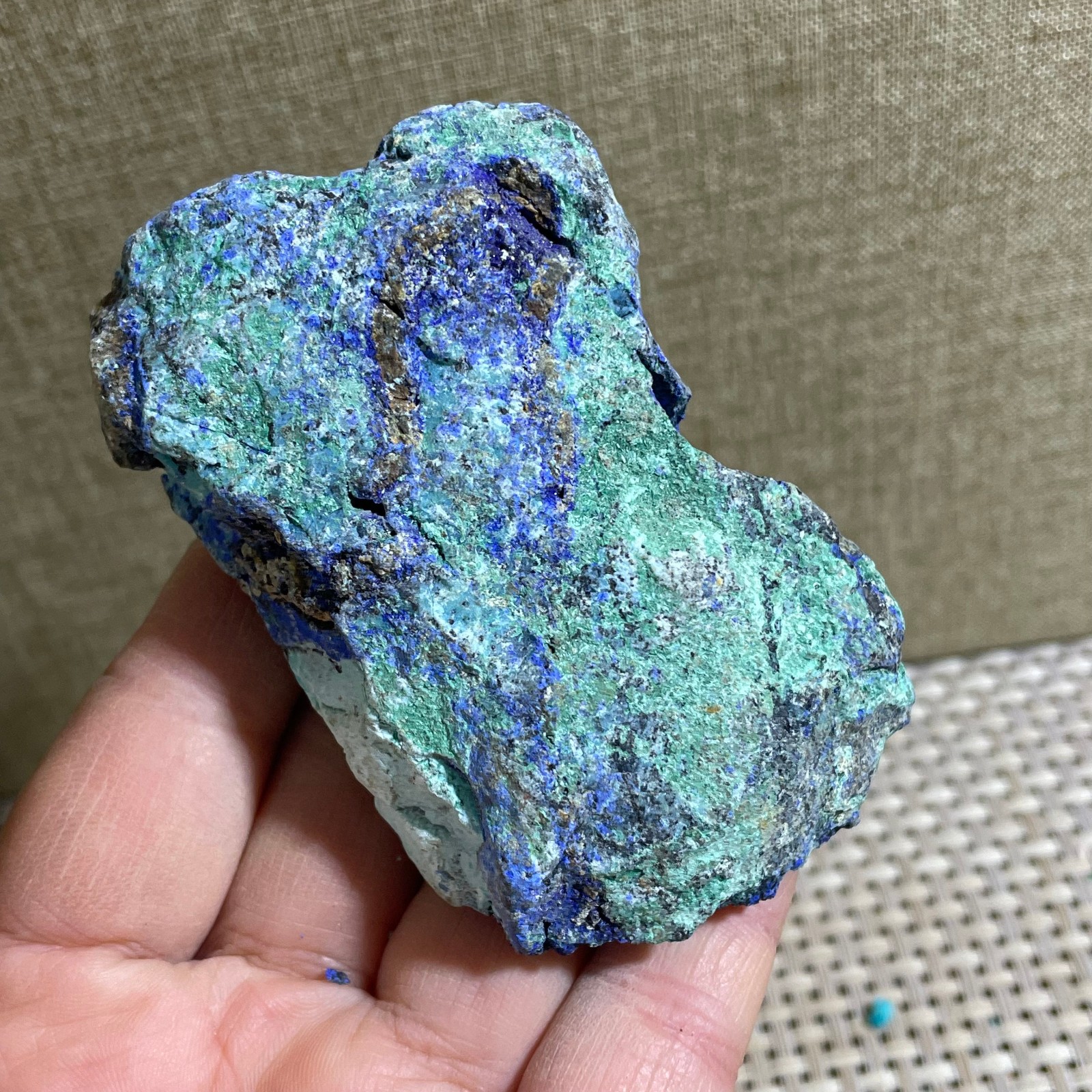 Restoration of Blue Copper Ore Quartz Crystal Mineral Samples 153g